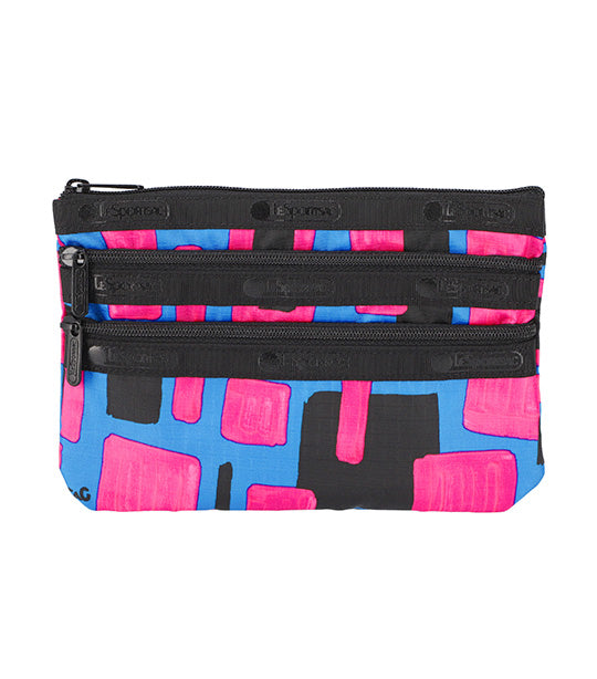 LeSportsac x Gaku 3-Zip Cosmetic Floating Squares