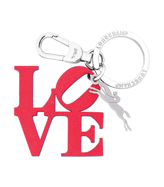 Longchamp x Robert Indiana Keyring Red