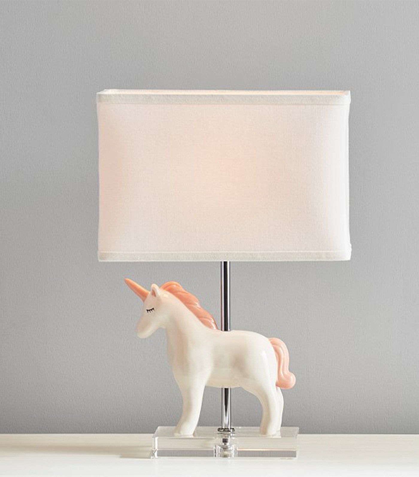 pottery barn kids ceramic unicorn table lamp