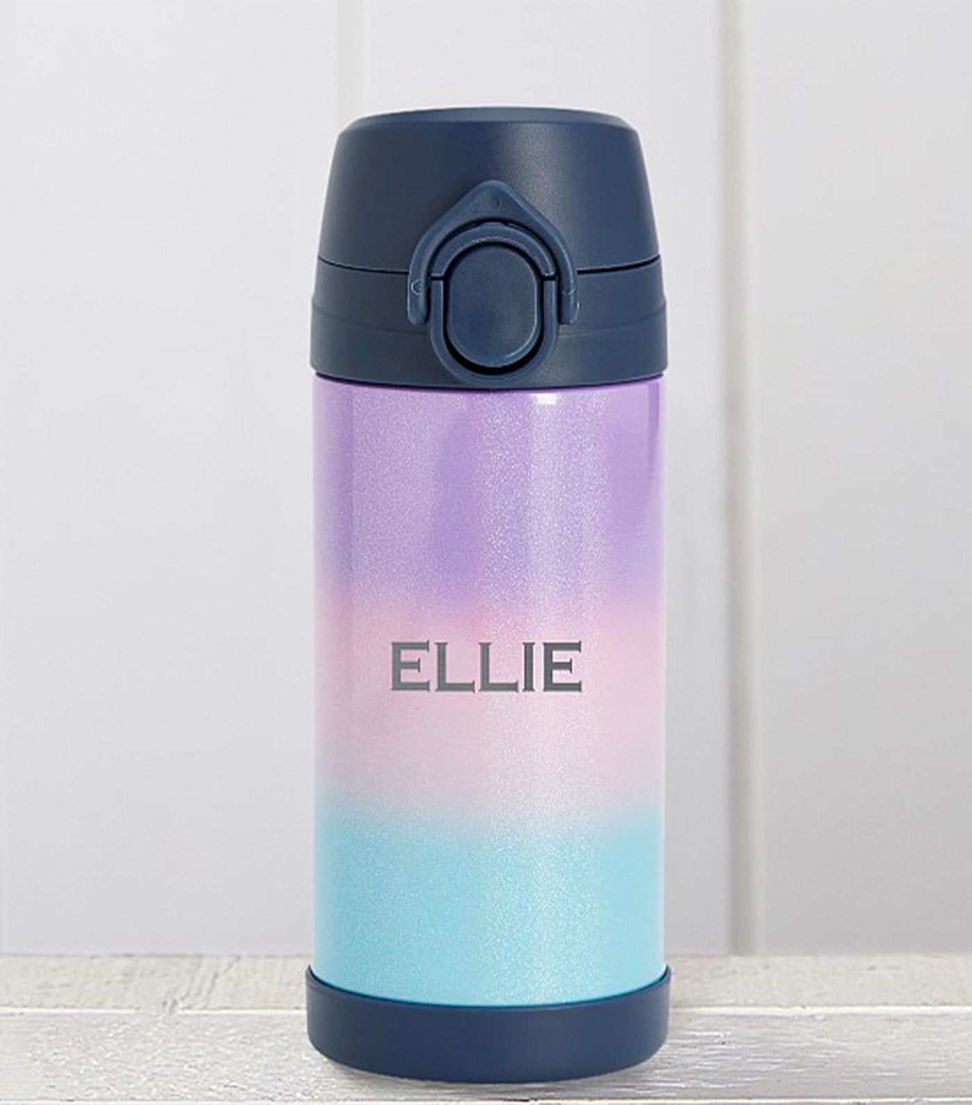 pottery barn kids mackenzie rainbow ombre sparkle glitter regular water bottle