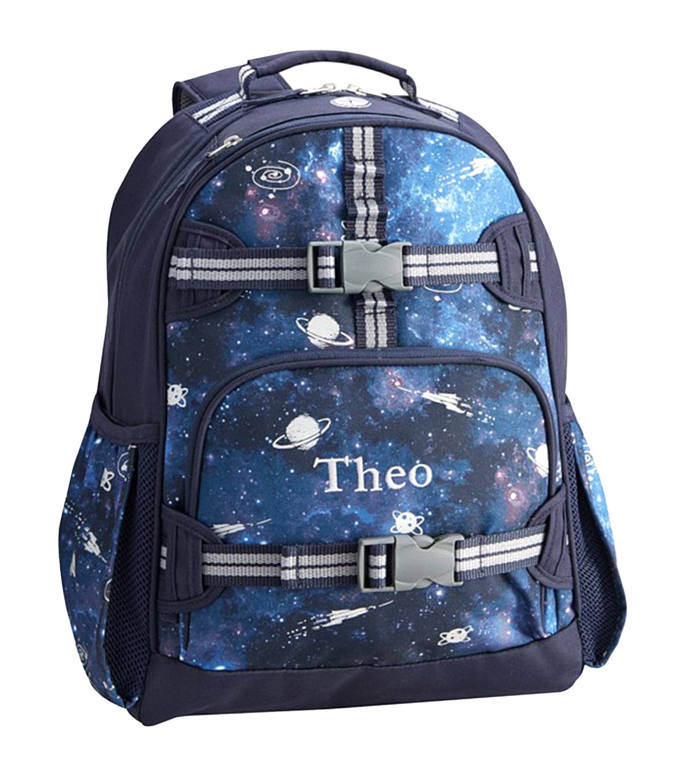 pottery barn kids mackenzie navy galaxy glow-in-the-dark backpacks large