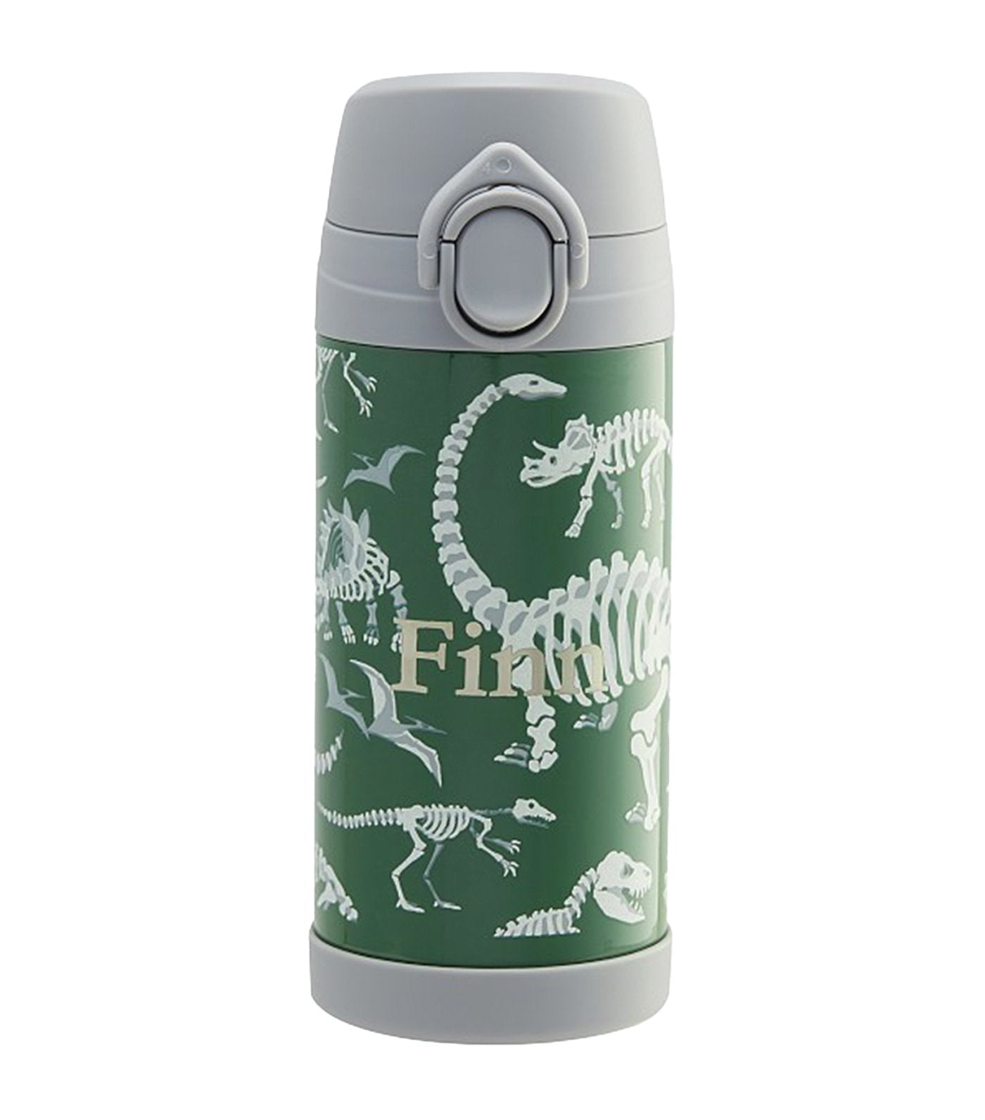 pottery barn kids mackenzie green glow-in-the-dark dinos regular water bottle