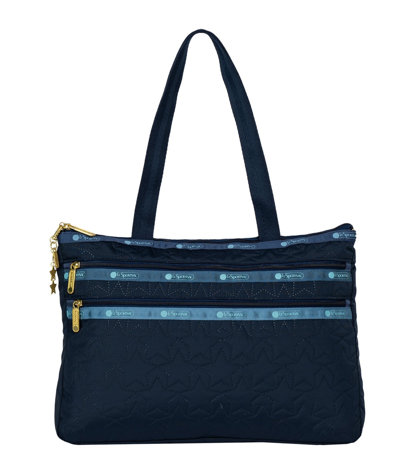 3 Zip Tote Bag Star Deboss