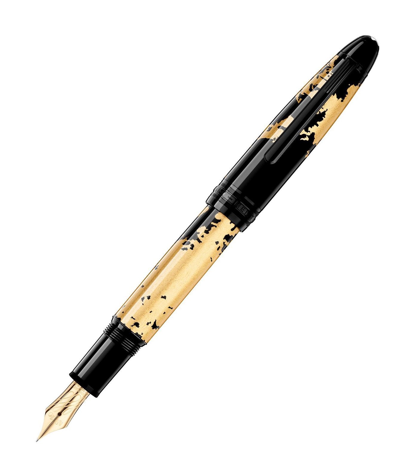 Meisterstück Solitaire Calligraphy Gold Leaf Flex Nib Fountain Pen Black and Gold