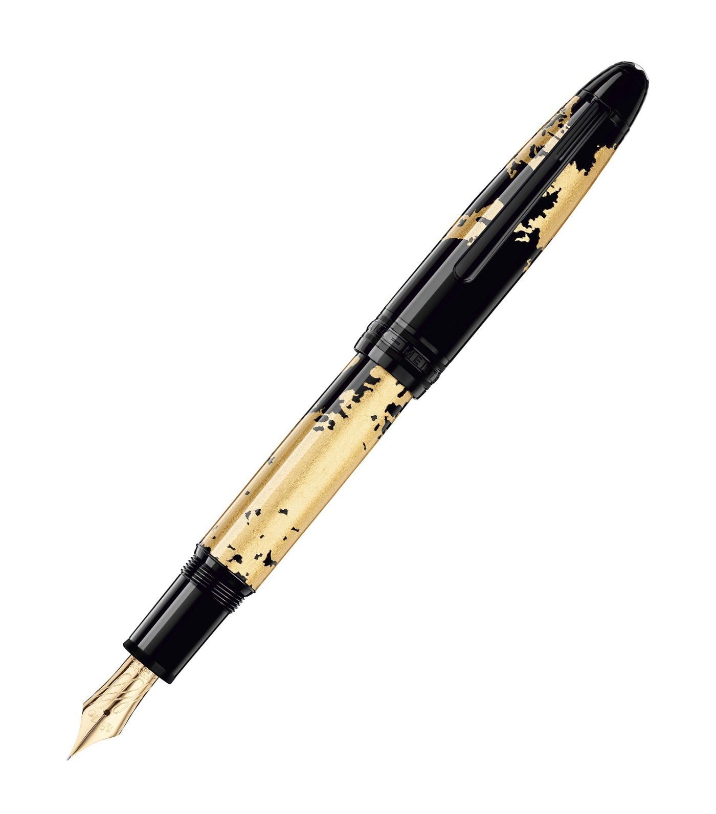 Meisterstück Solitaire Calligraphy Gold Leaf Flex Nib Fountain Pen Black and Gold