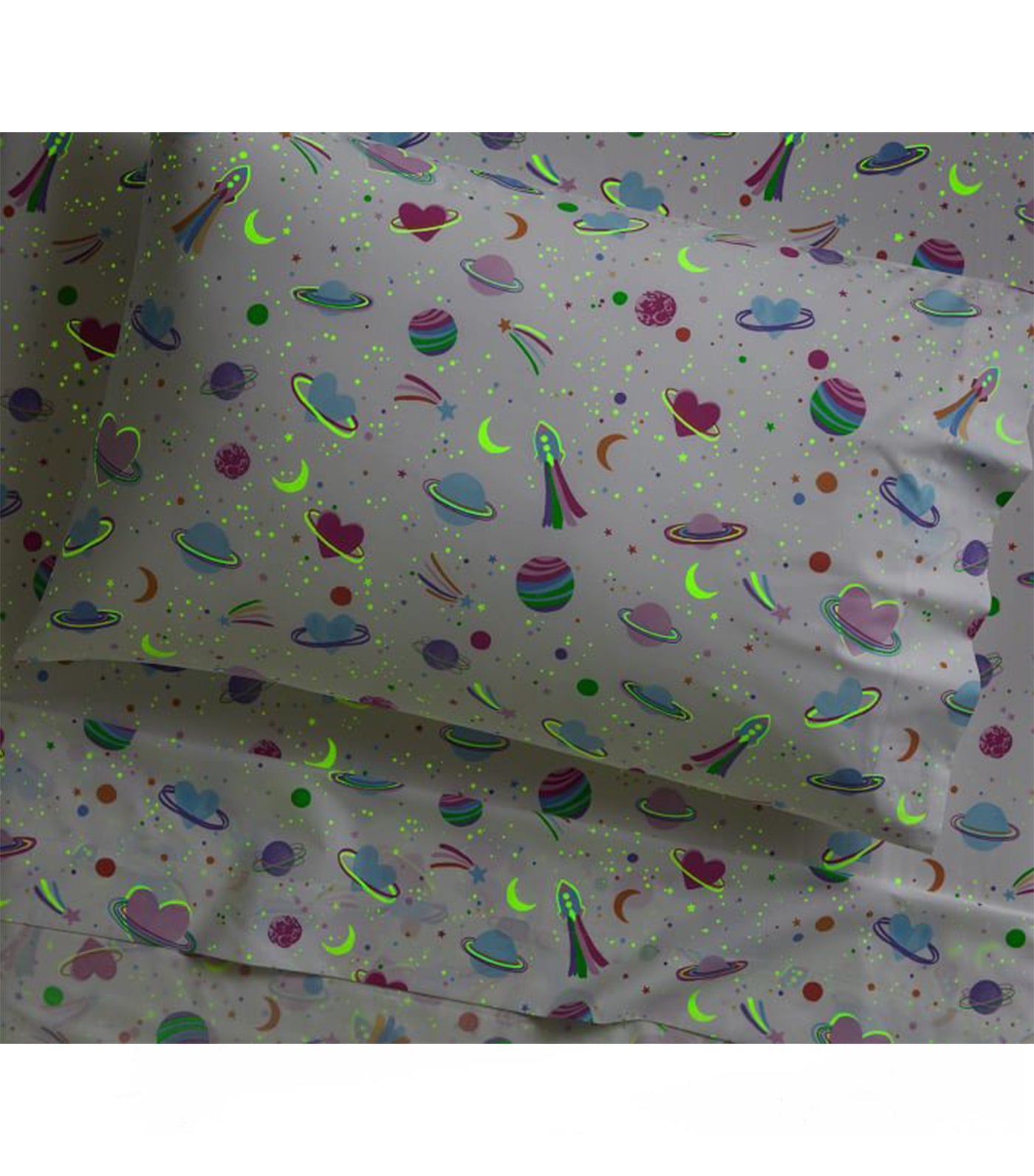 Galaxy Hearts Glow-In-The-Dark Sheet Set