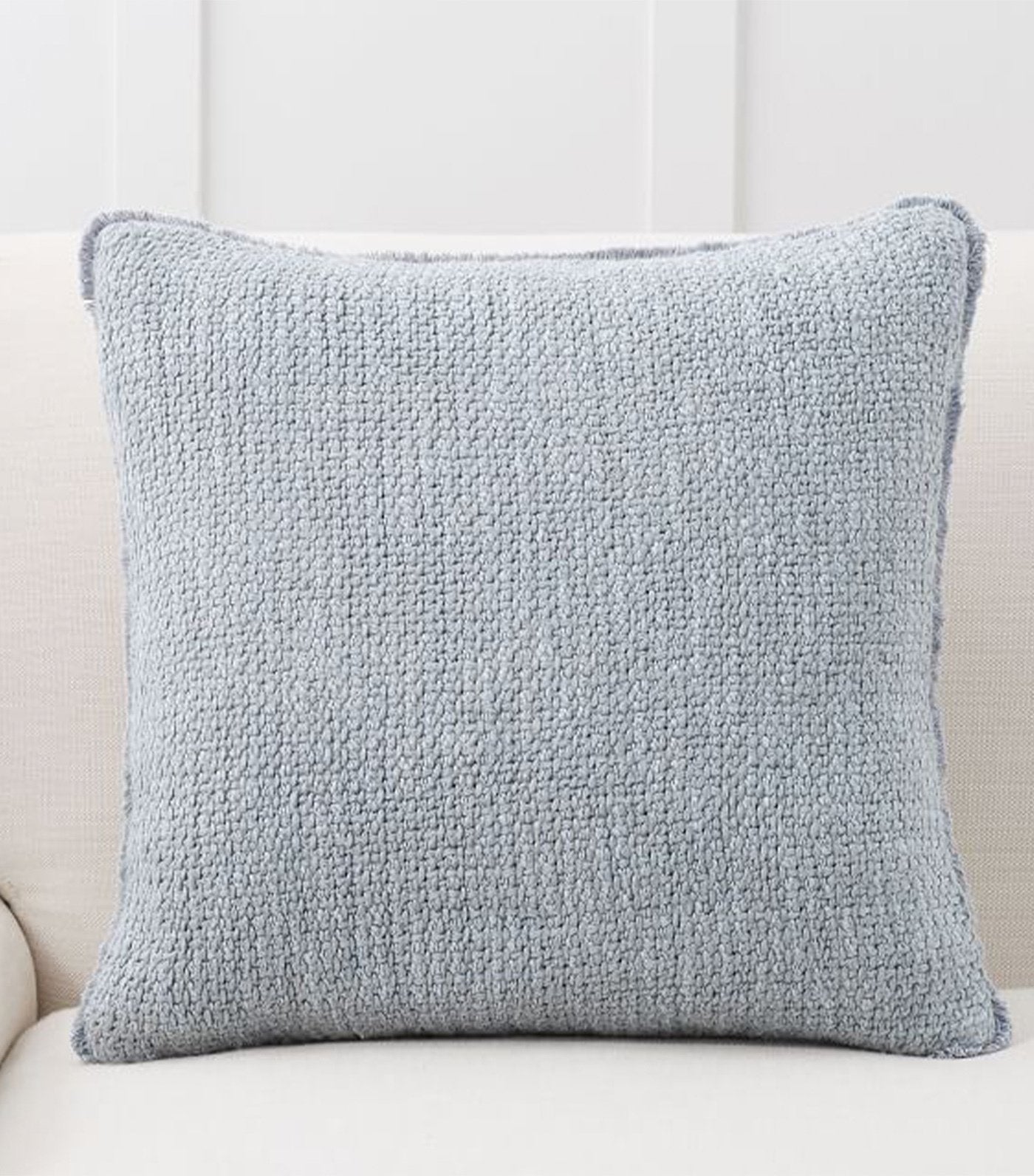 pottery barn duskin chateau blue textured pillow cover