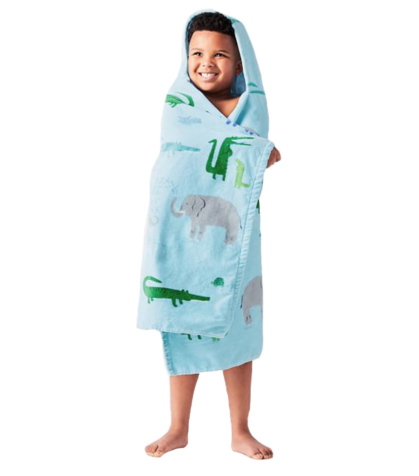Safari Kid Hooded Towel - Blue