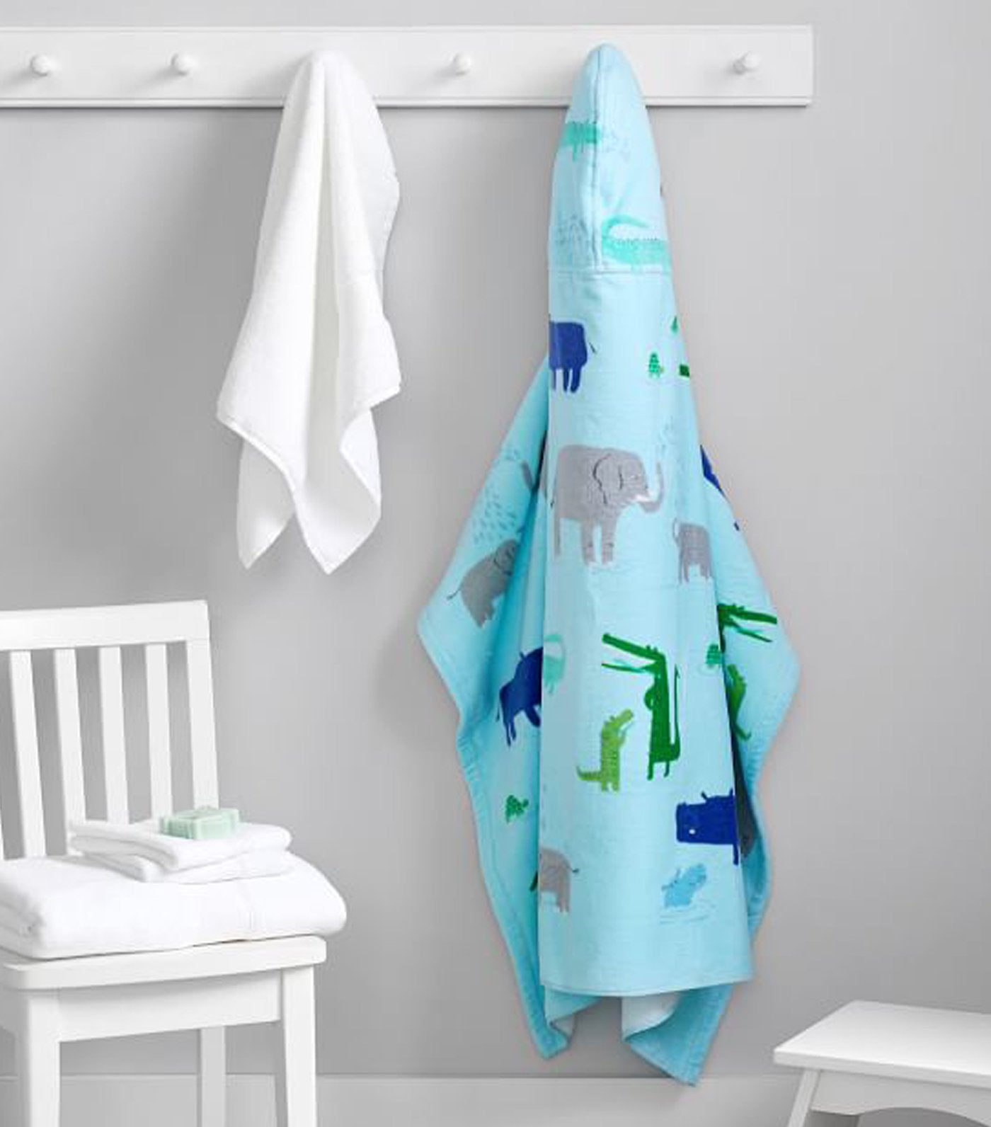 Safari Kid Hooded Towel - Blue