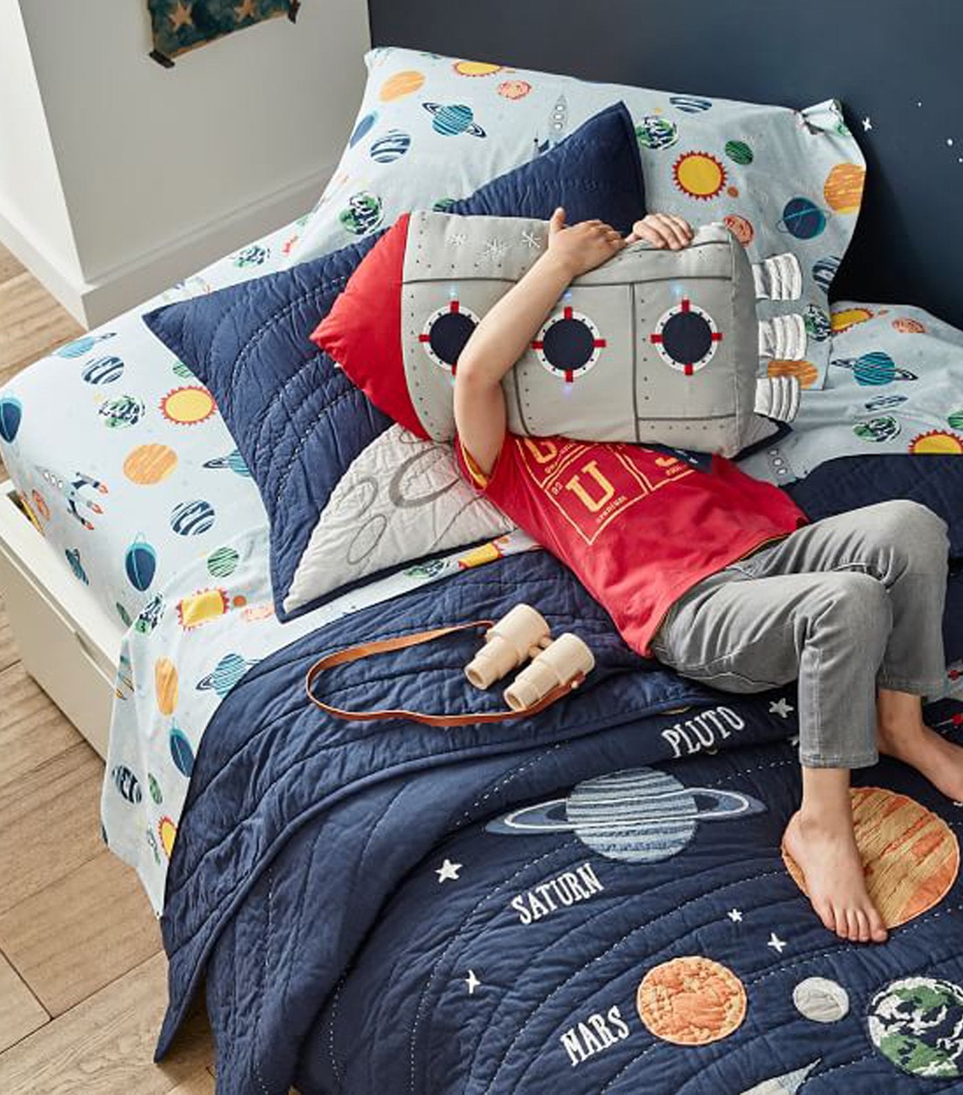 Solar System Glow-in-the-Dark Quilt and Standard Sham
