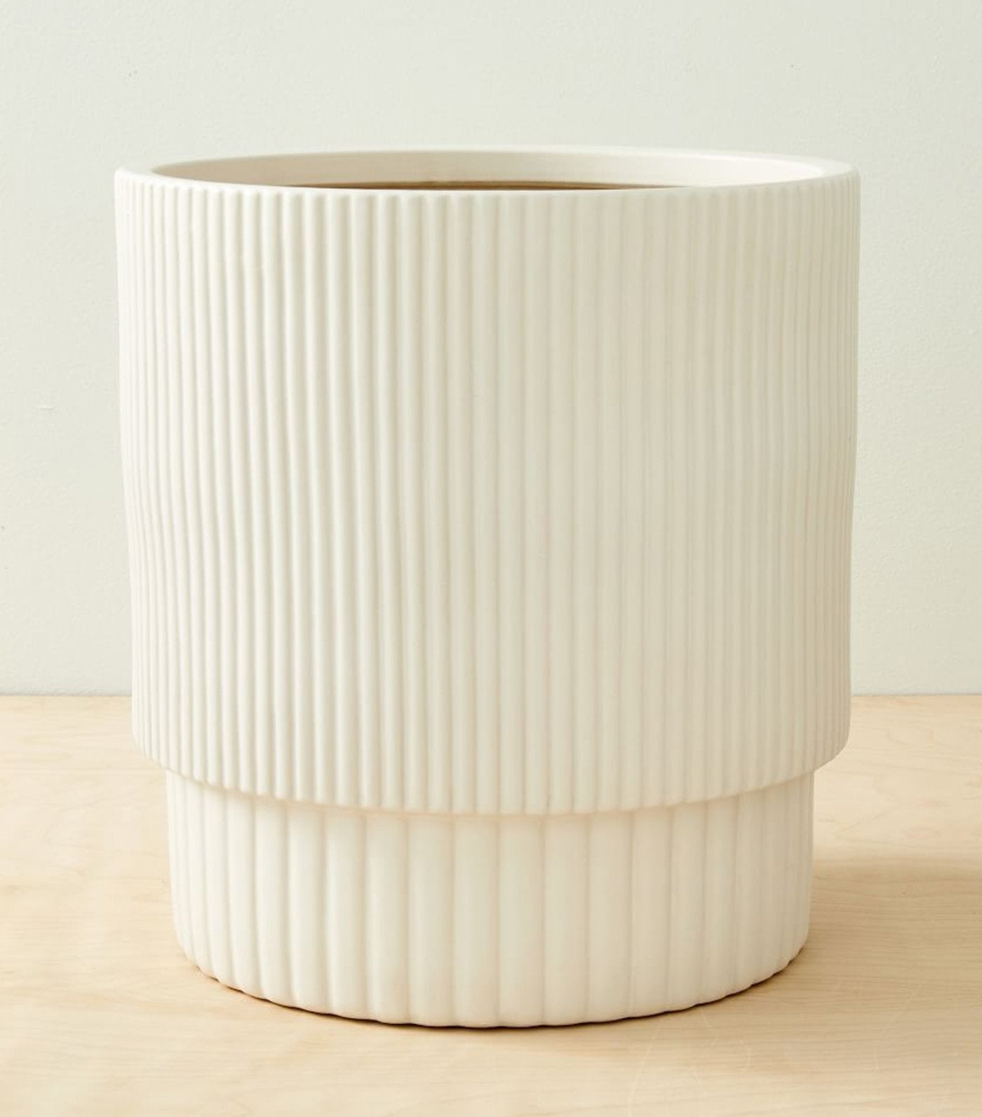 west elm Fluted Planters - White 