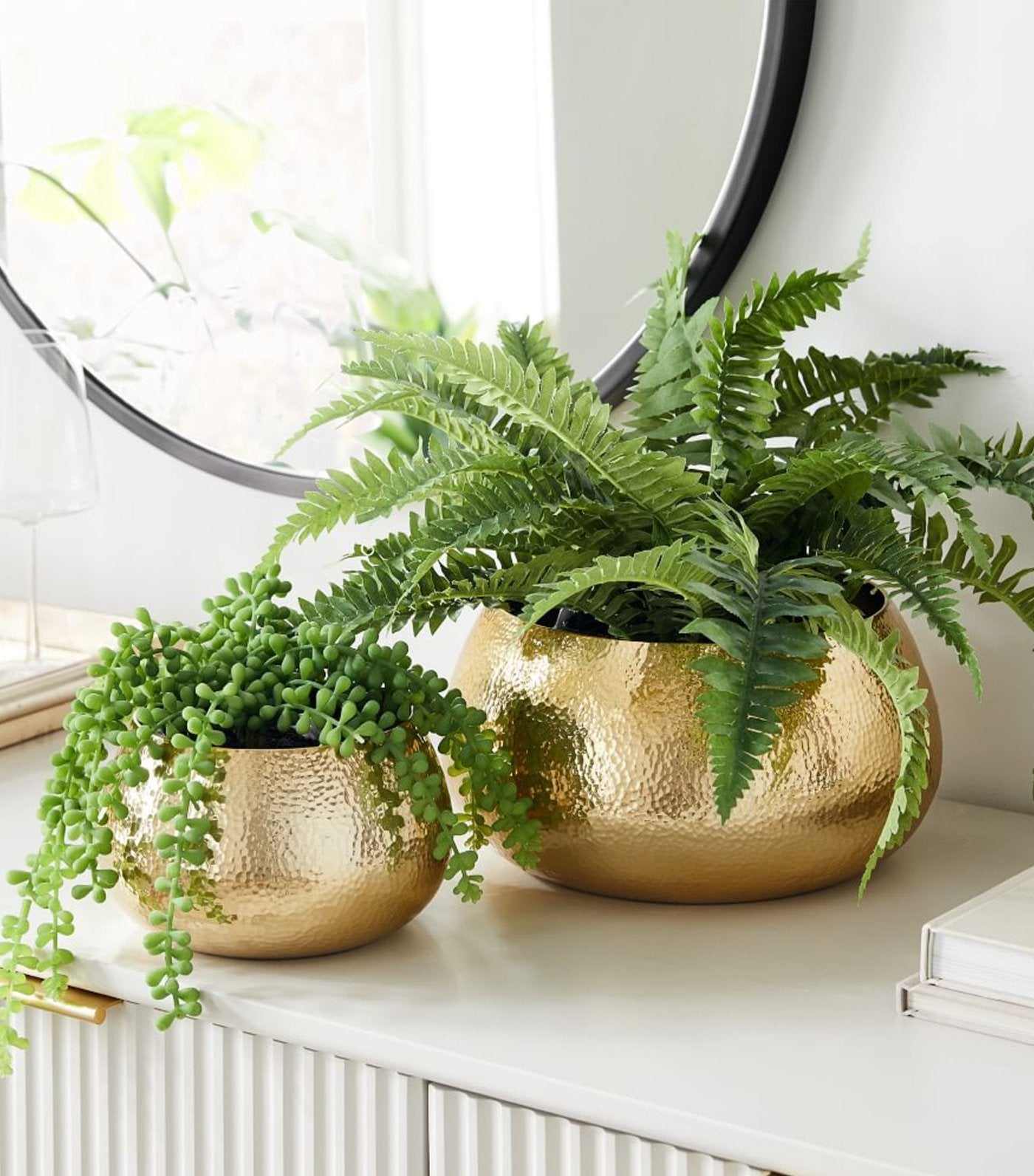 west elm Hammered Metal Planters