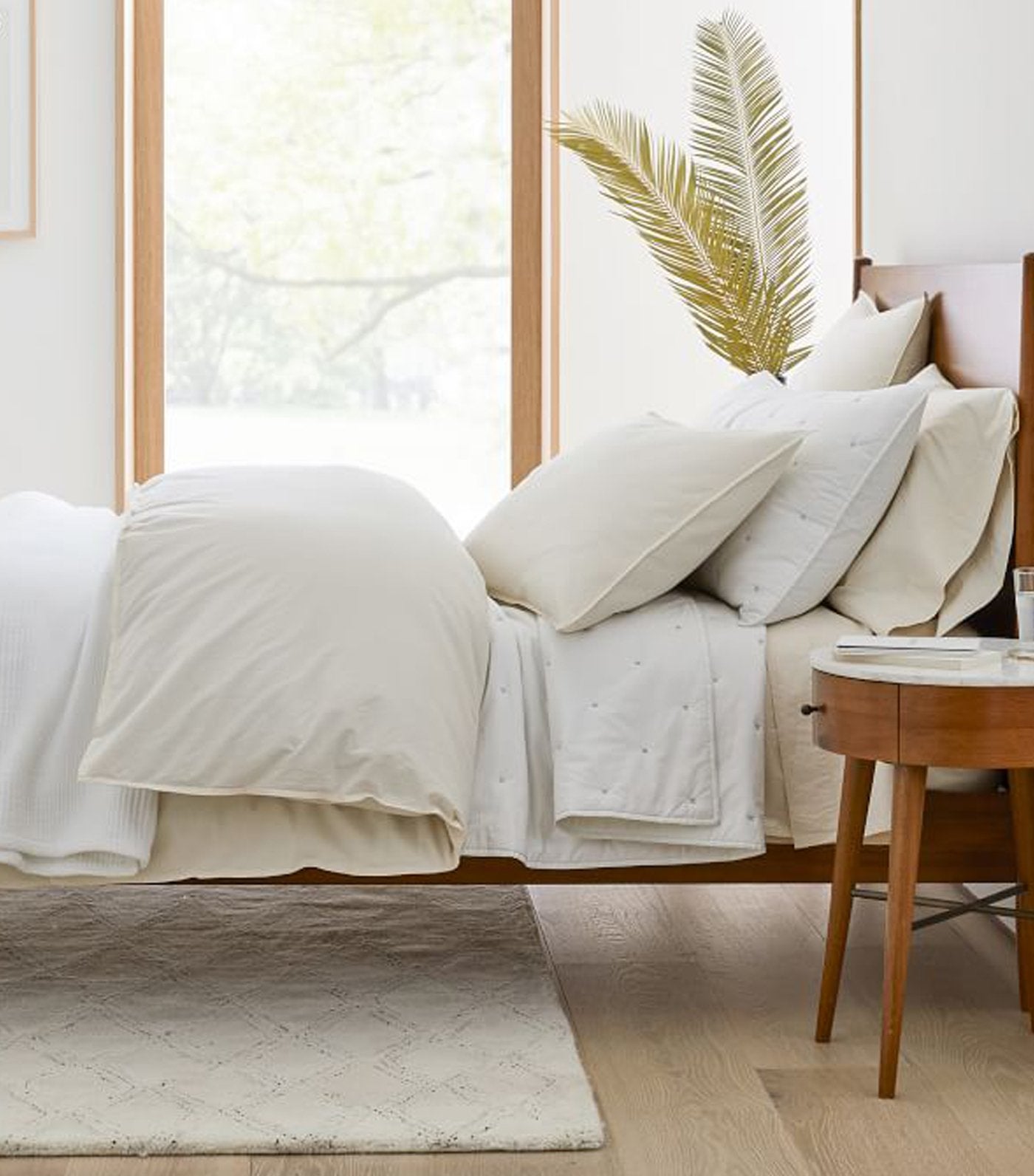 west elm Organic Washed Cotton Duvet Cover & Shams - Ivory