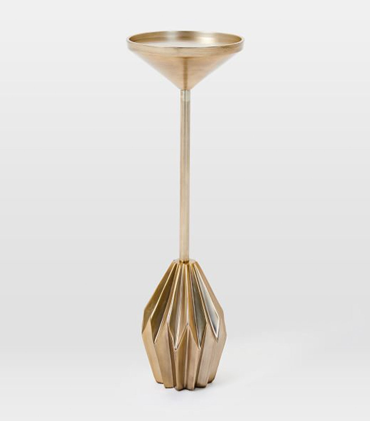 west elm faceted brass drink table
