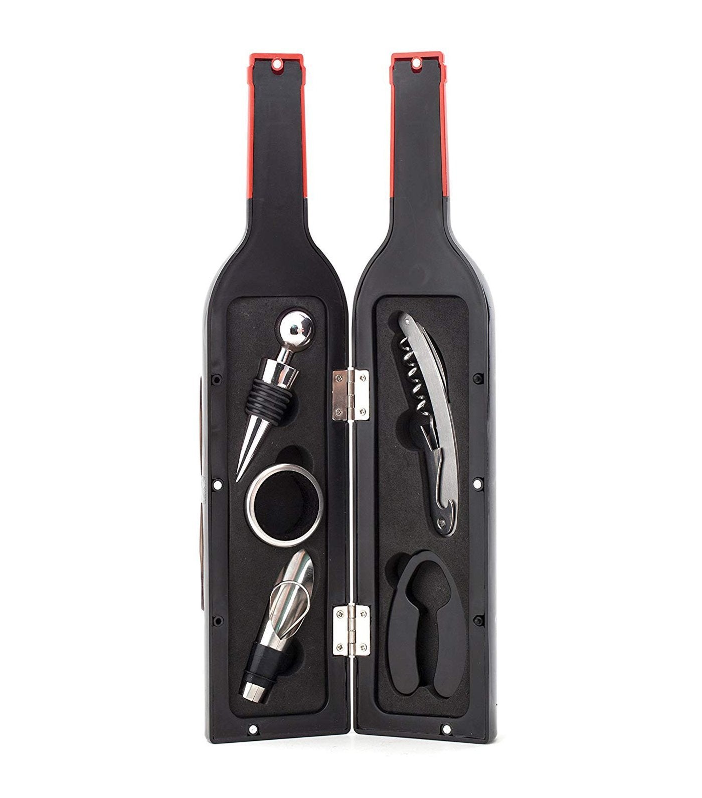 kikkerland five-piece wine bottle accessory kit 