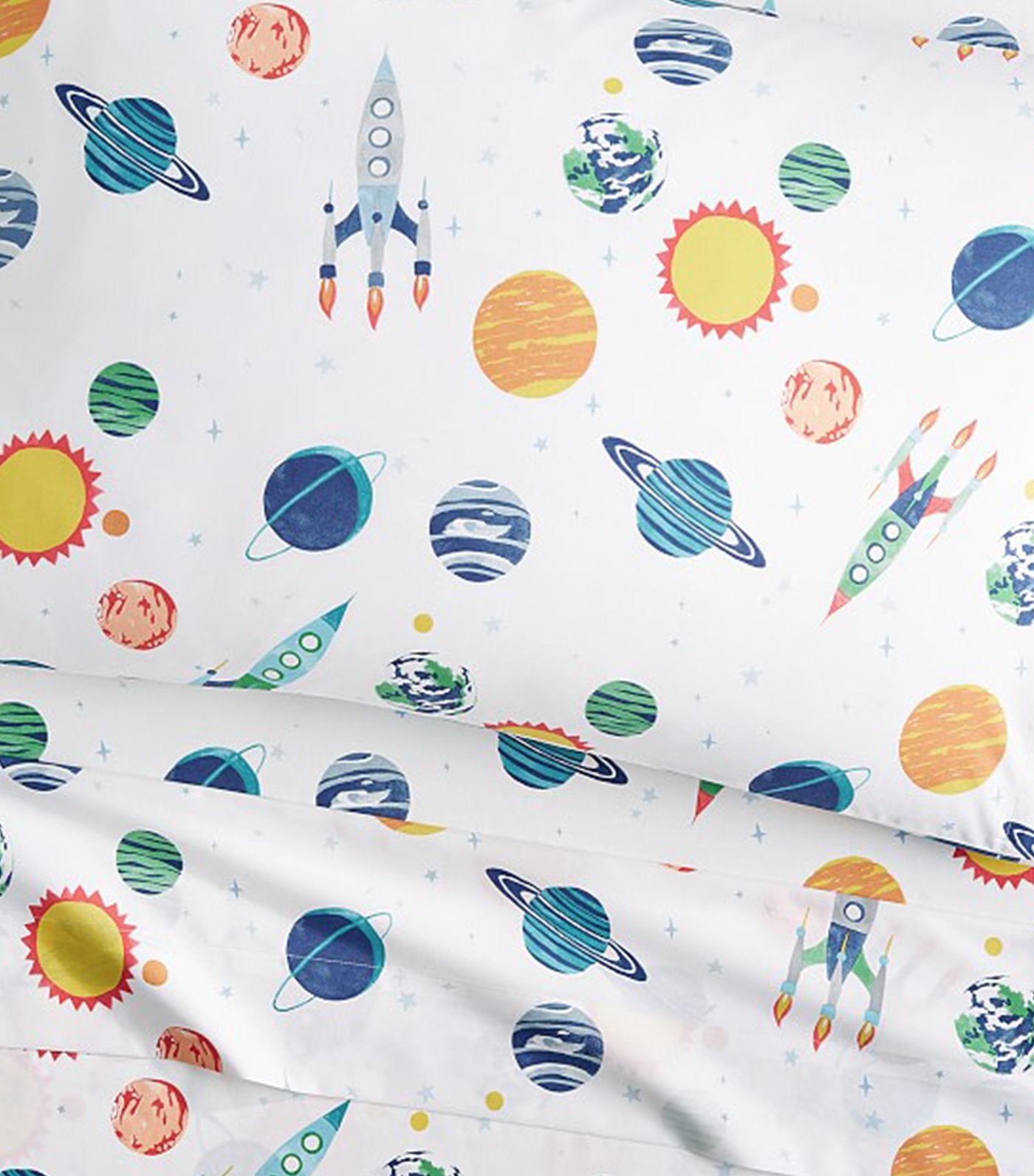 pottery barn kids solar system glow-in-the-dark sheet set - twin