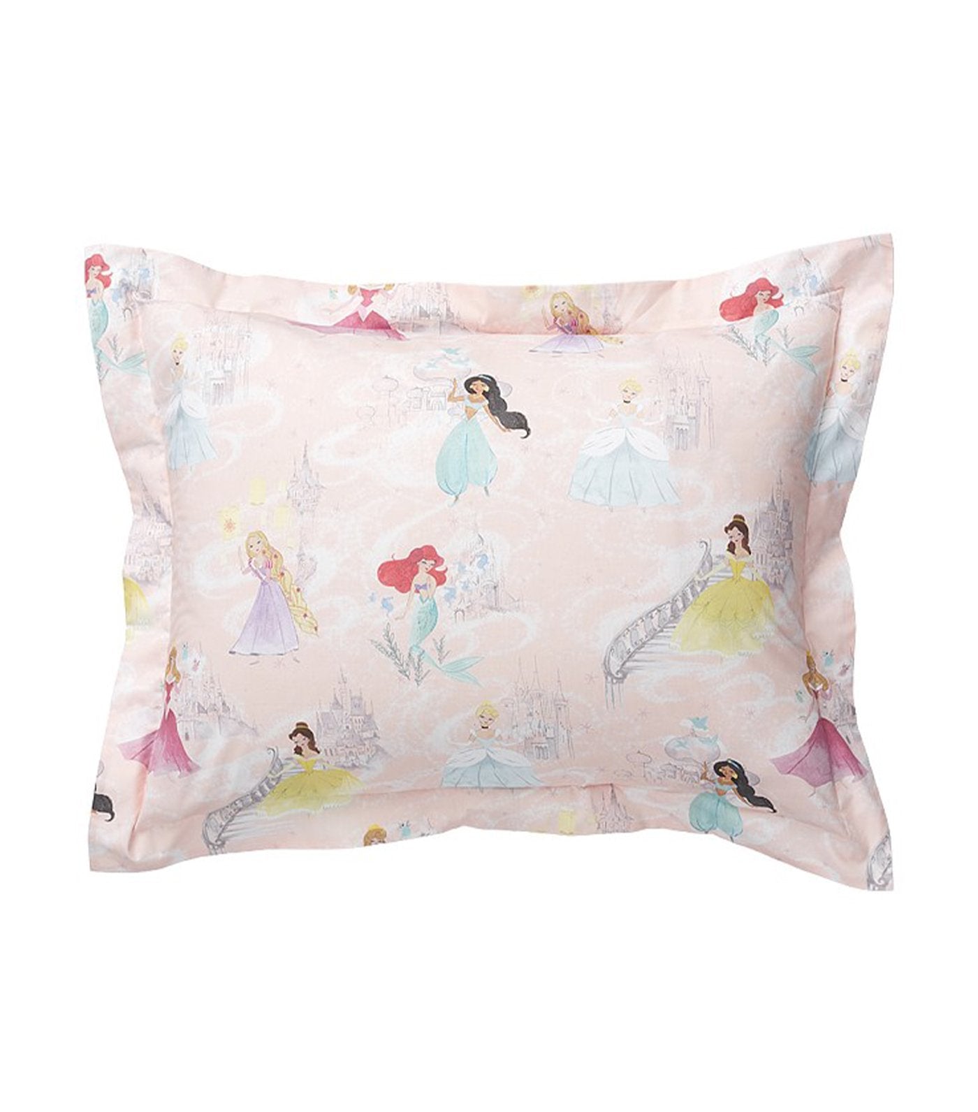 pottery barn kids disney organic princess castles pillow sham - standard