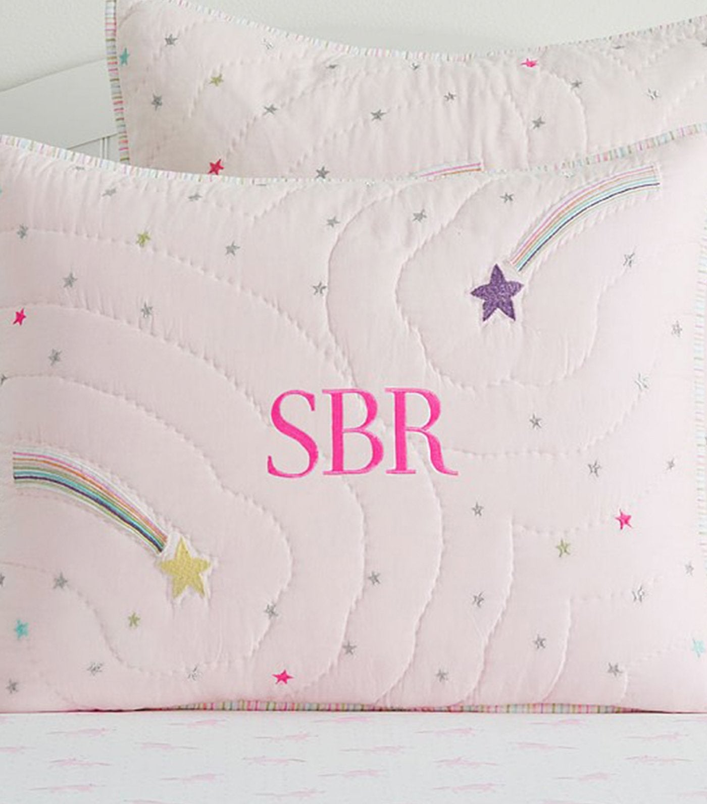 pottery barn kids rainbow unicorn pillow sham - standard
