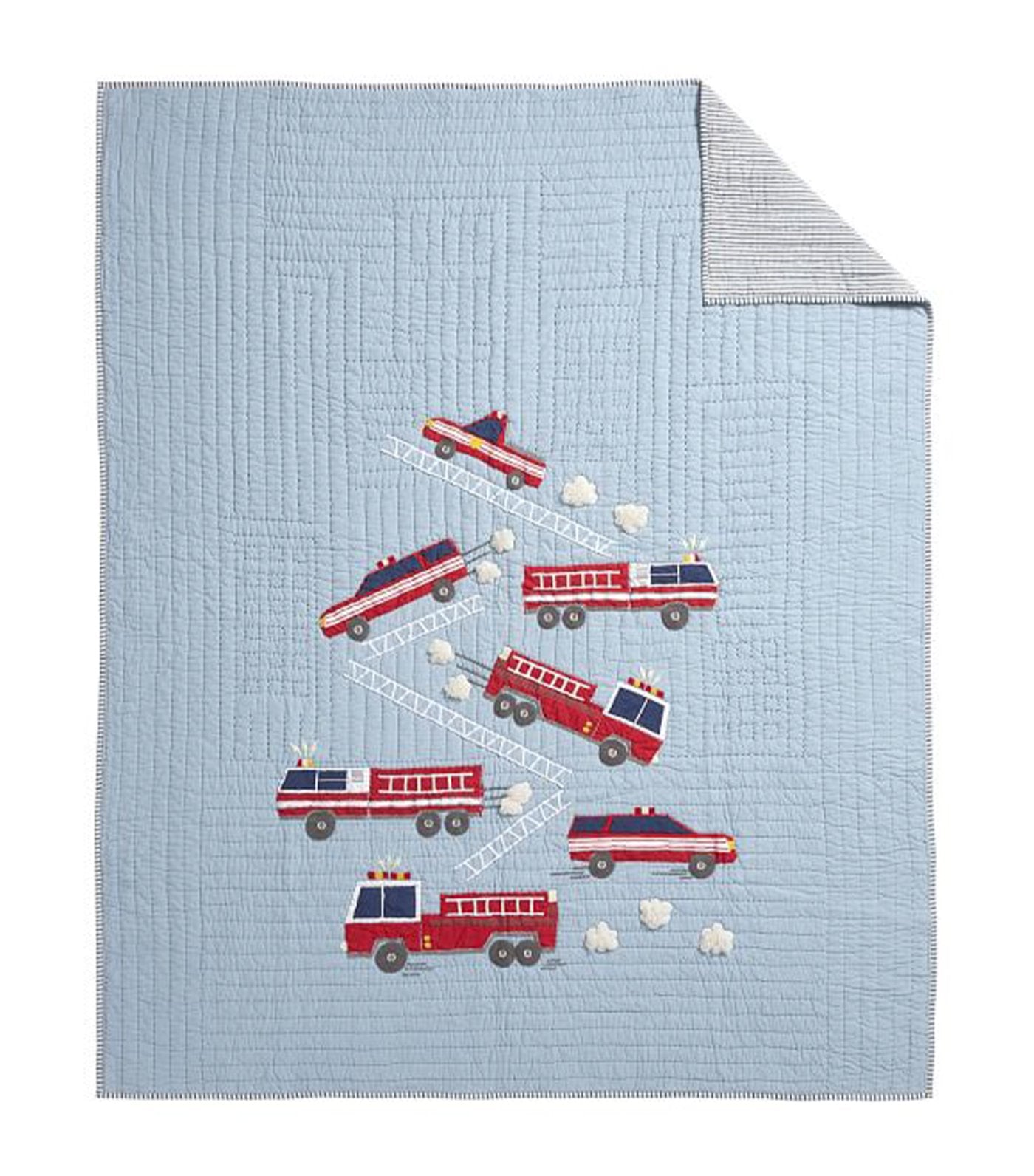 pottery barn kids wyatt fire truck quilt - twin