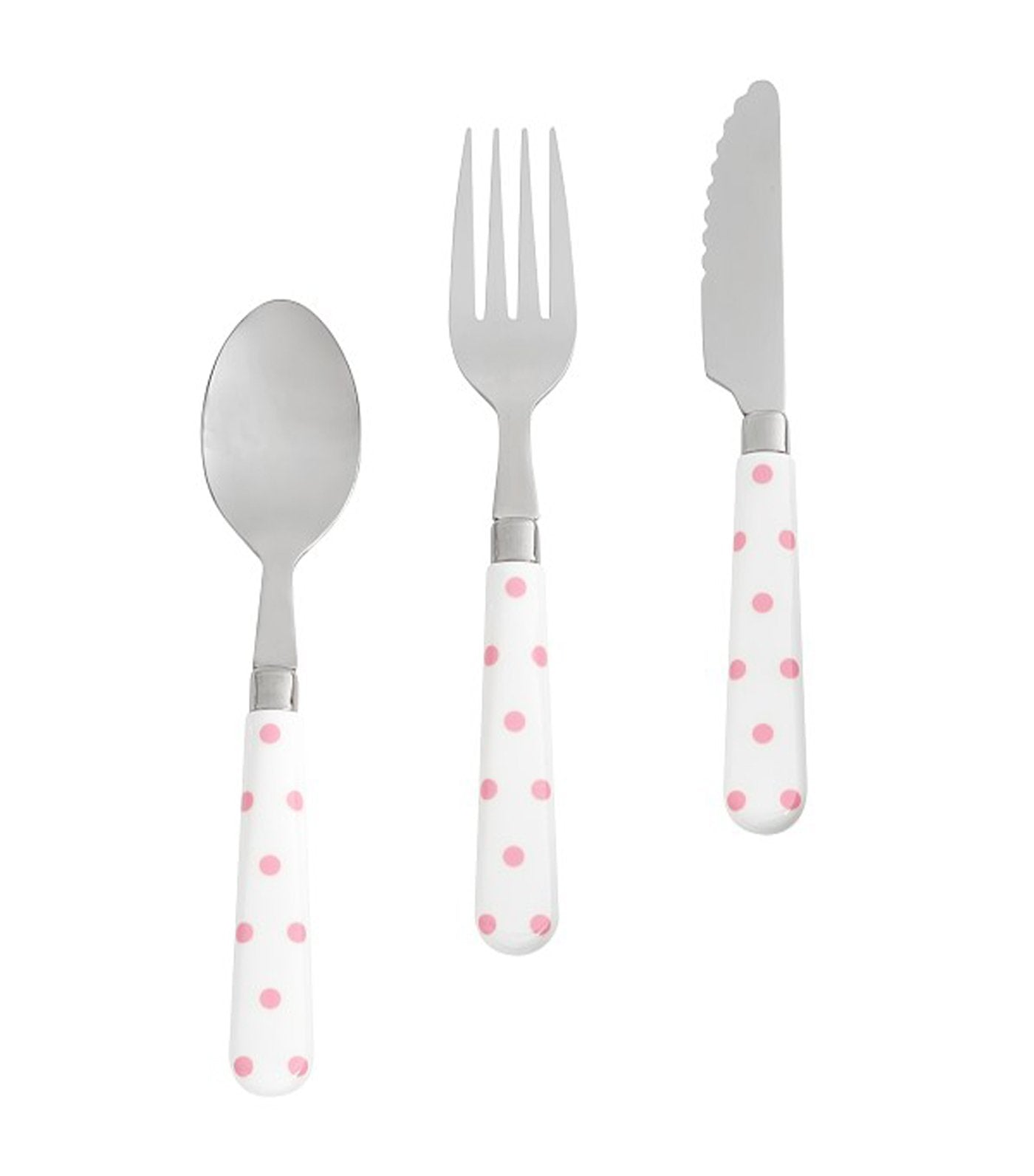 pottery barn kids pink dot kid utensils 