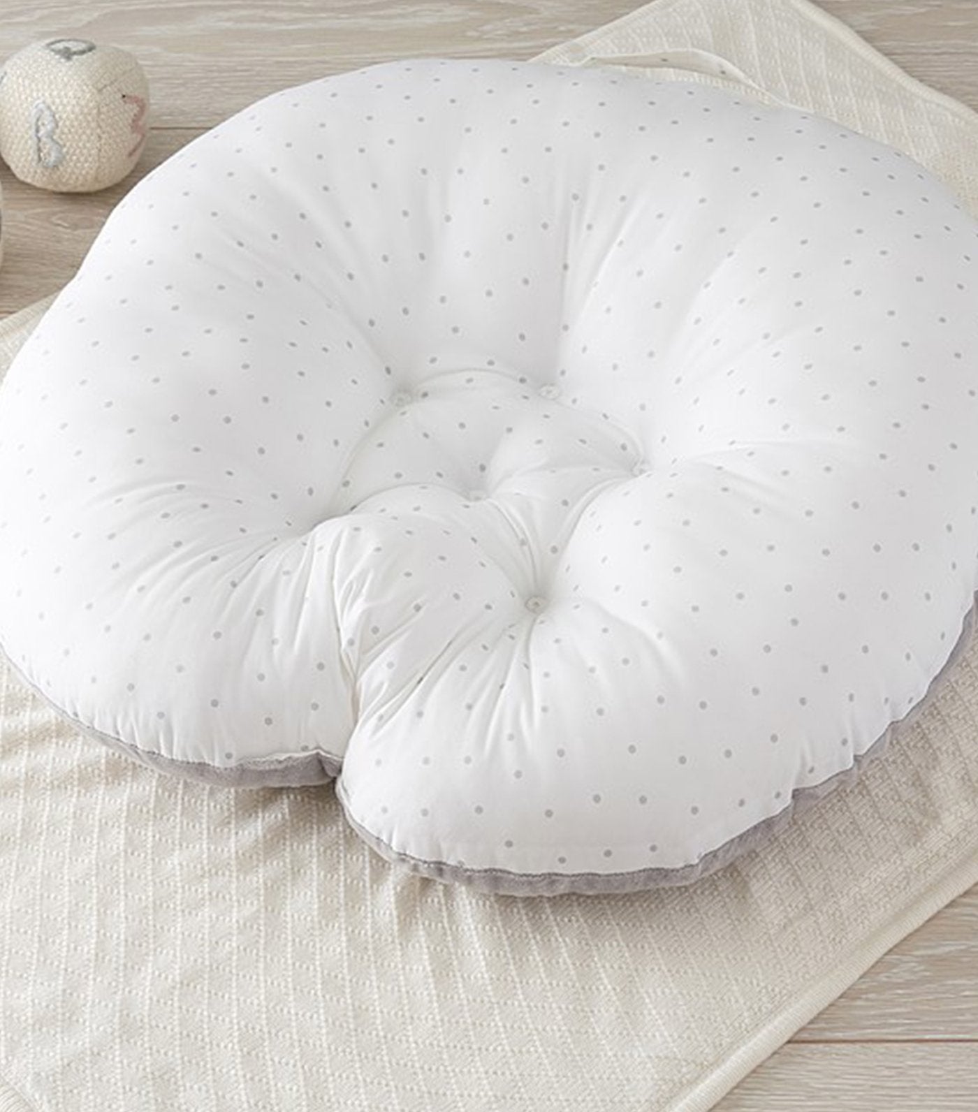 pottery barn kids pin dot gray boppy newborn lounger 