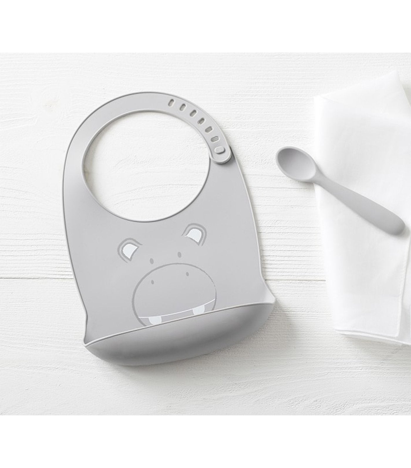 pottery barn kids silicone baby bib - hippo