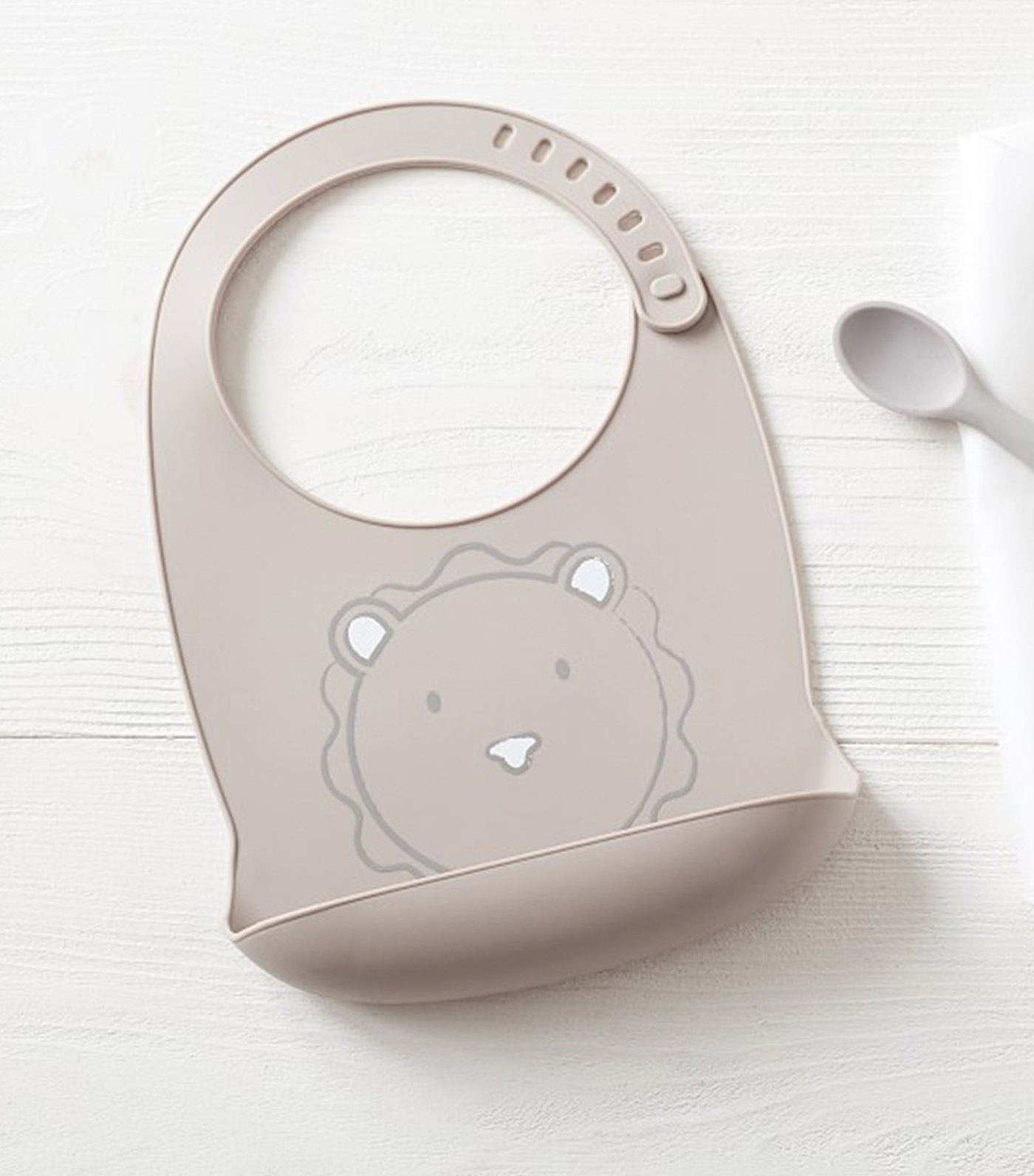pottery barn kids silicone baby bib - lion