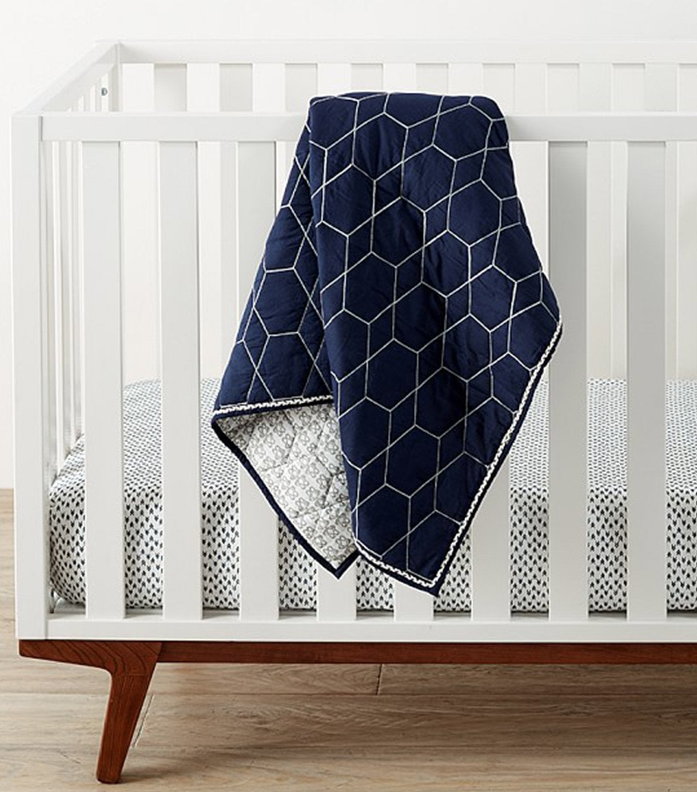 west elm x pbk honeycomb toddler quilt - nightshade