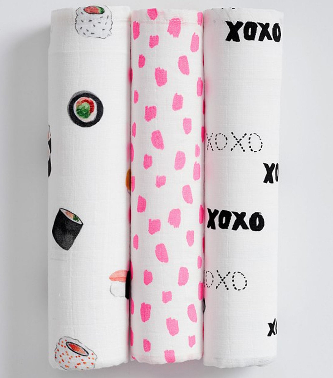 pottery barn kids sushi muslin swaddle set