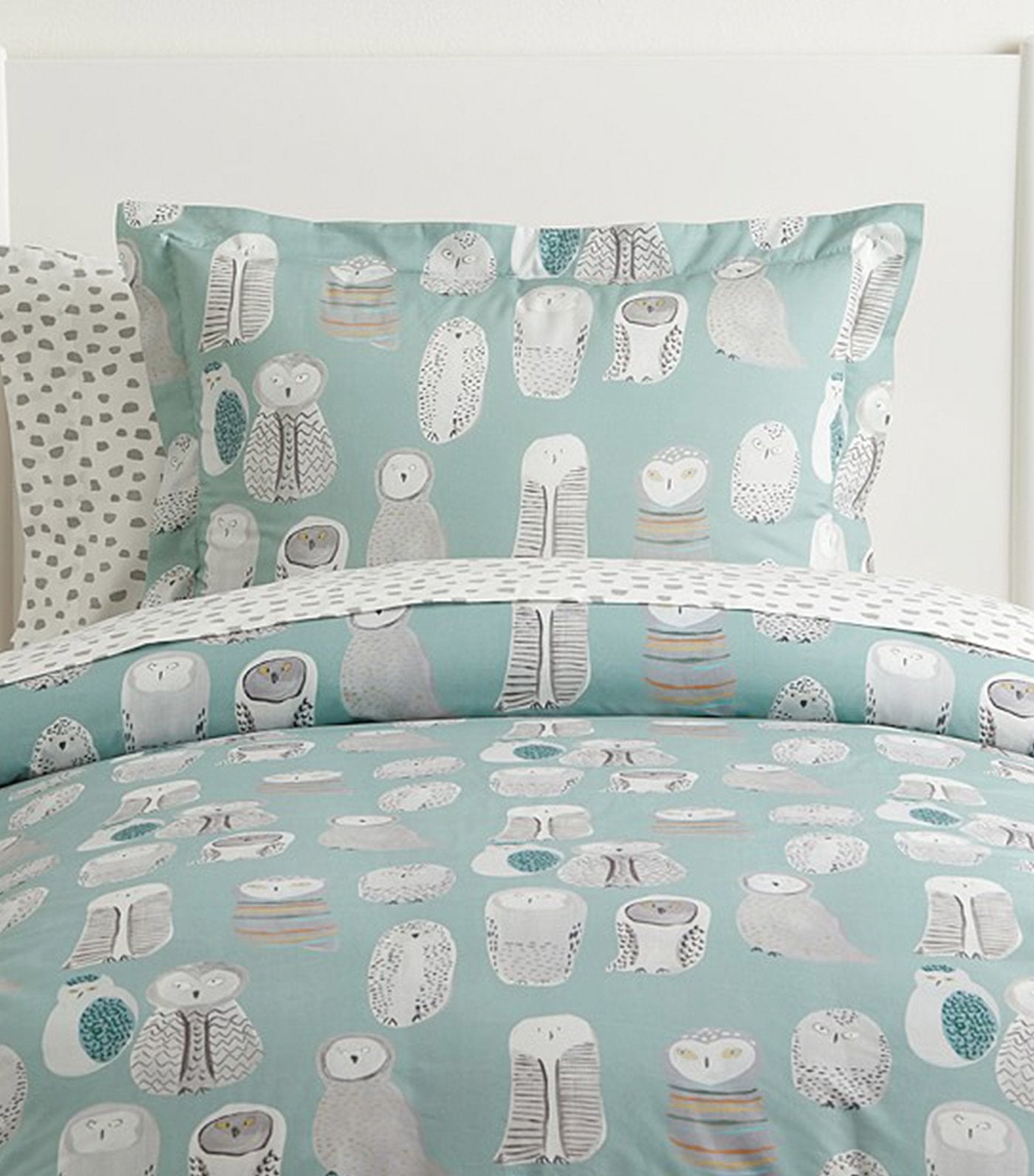 west elm x pbk organic owl about naps duvet cover - twin