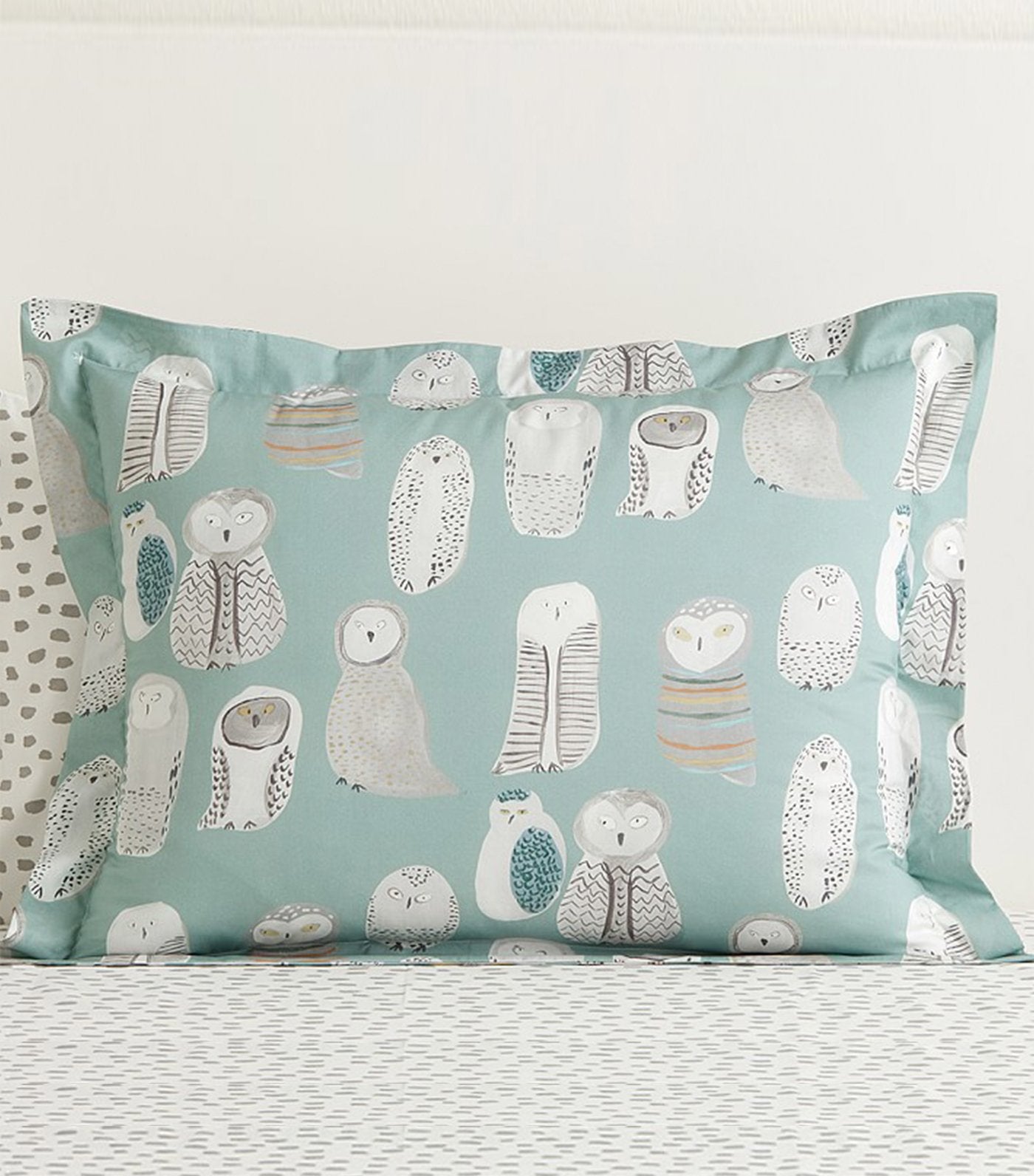west elm x pbk organic owl about naps pillow sham - standard