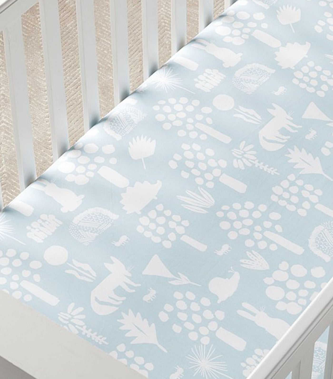 west elm x pbk organic woodland fitted crib sheet