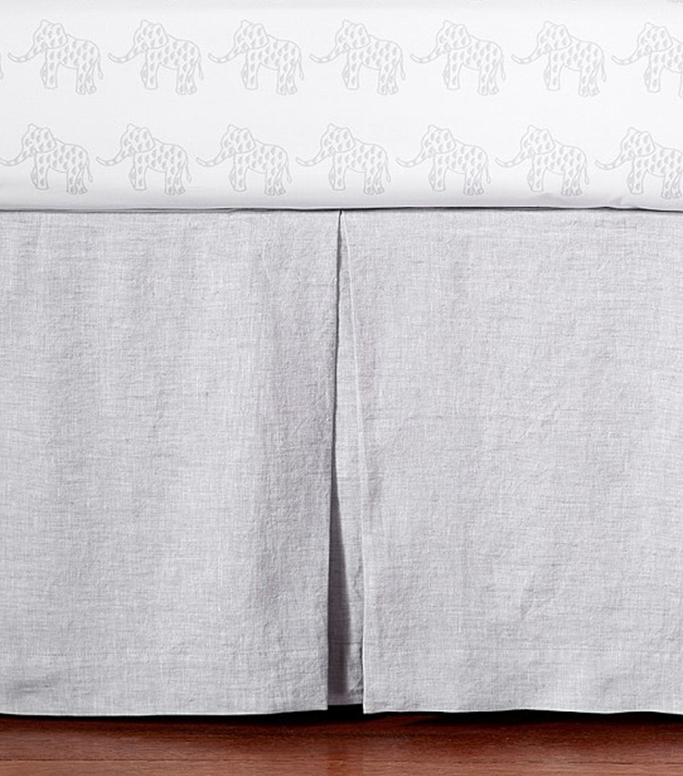 pottery barn kids gray belgian flax linen crib skirt