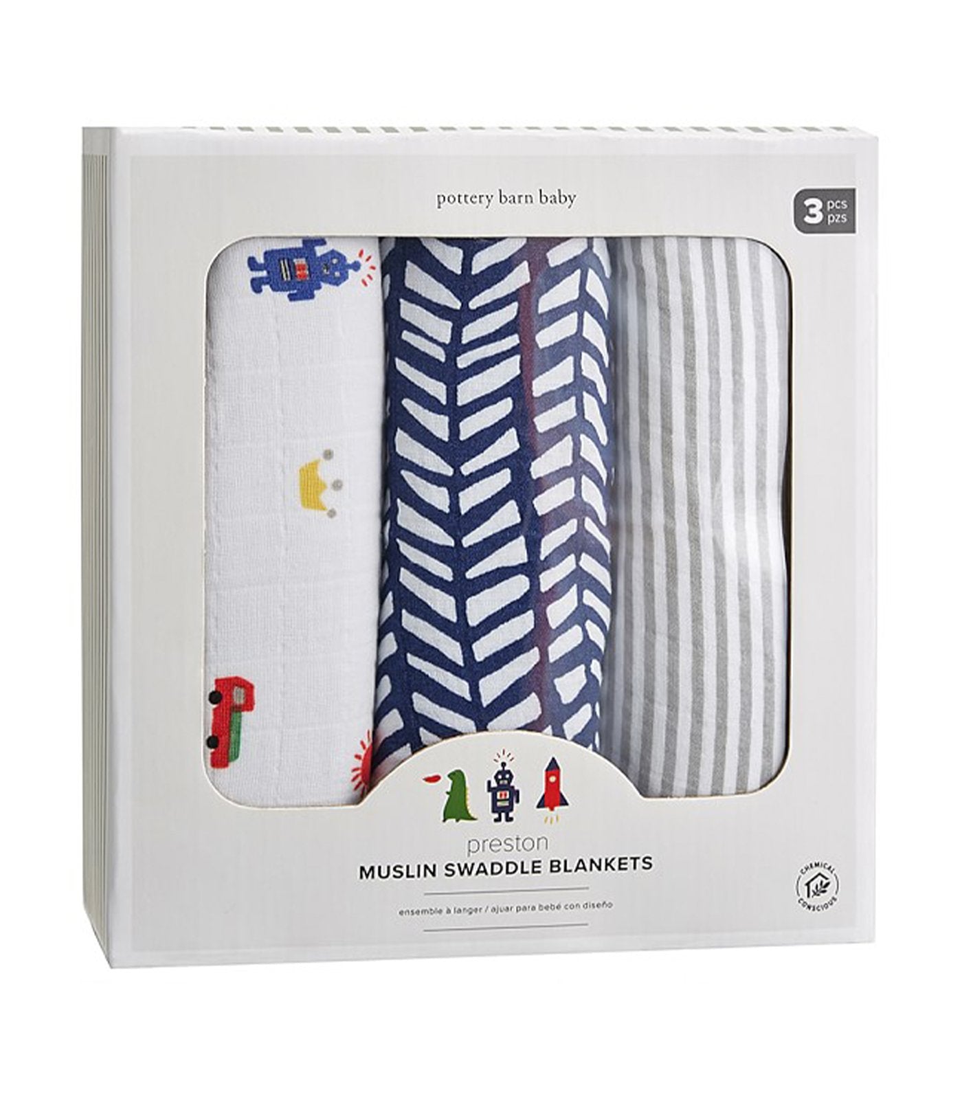 pottery barn kids preston swaddle set