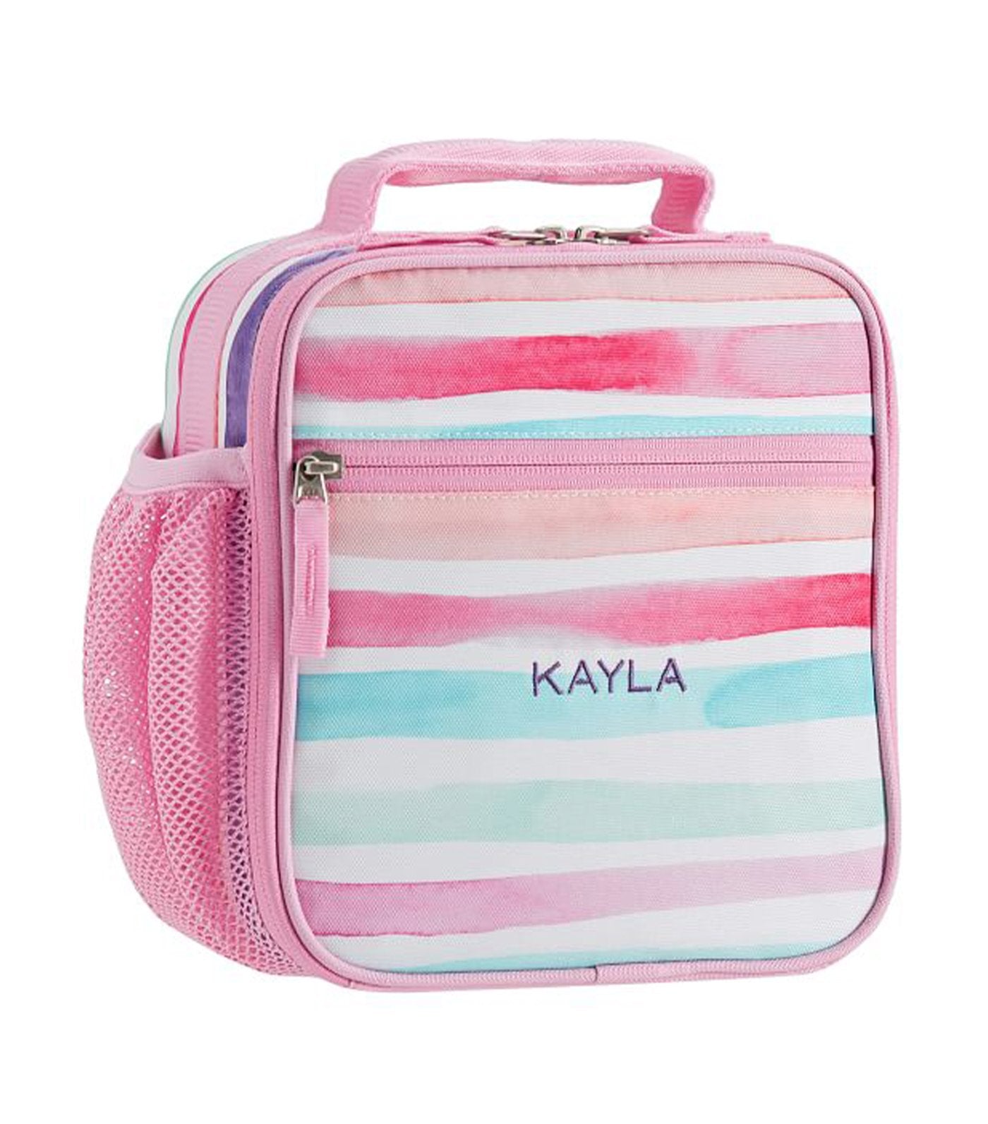 pottery barn kids pink mackenzie kayla rainbow classic lunch bag 