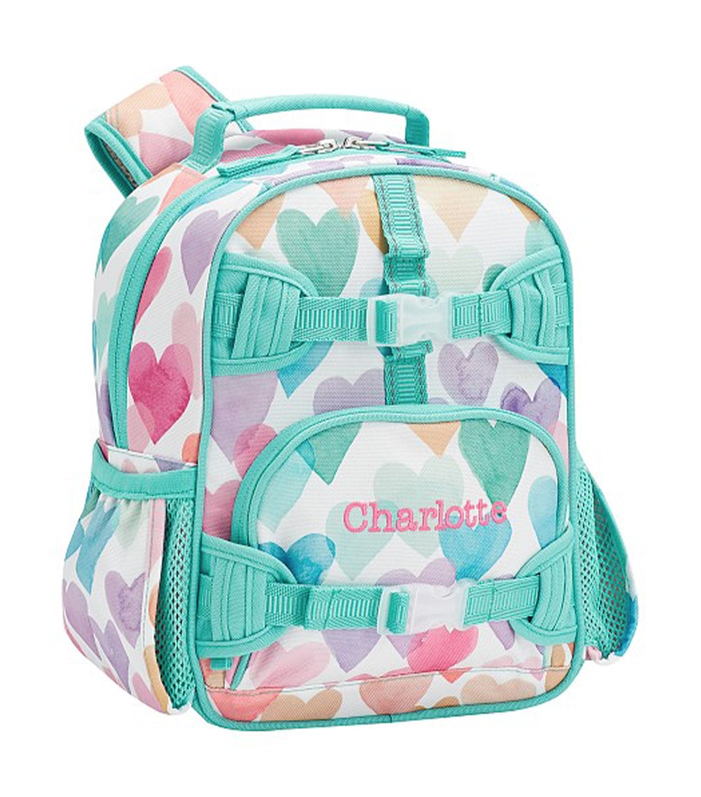 pottery barn kids mackenzie rainbow hearts backpack mini