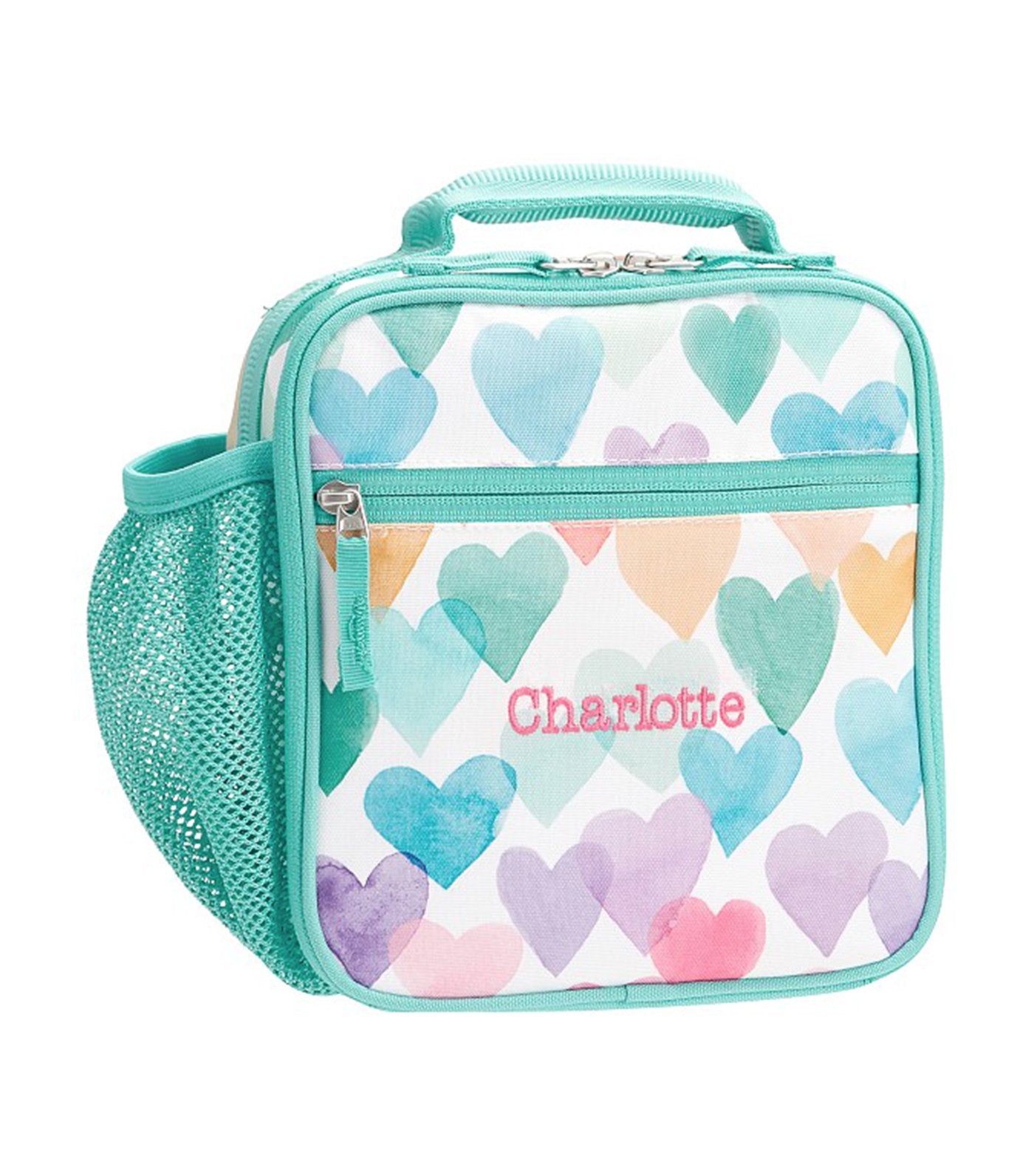 pottery barn kids mackenzie rainbow hearts classic lunch bag