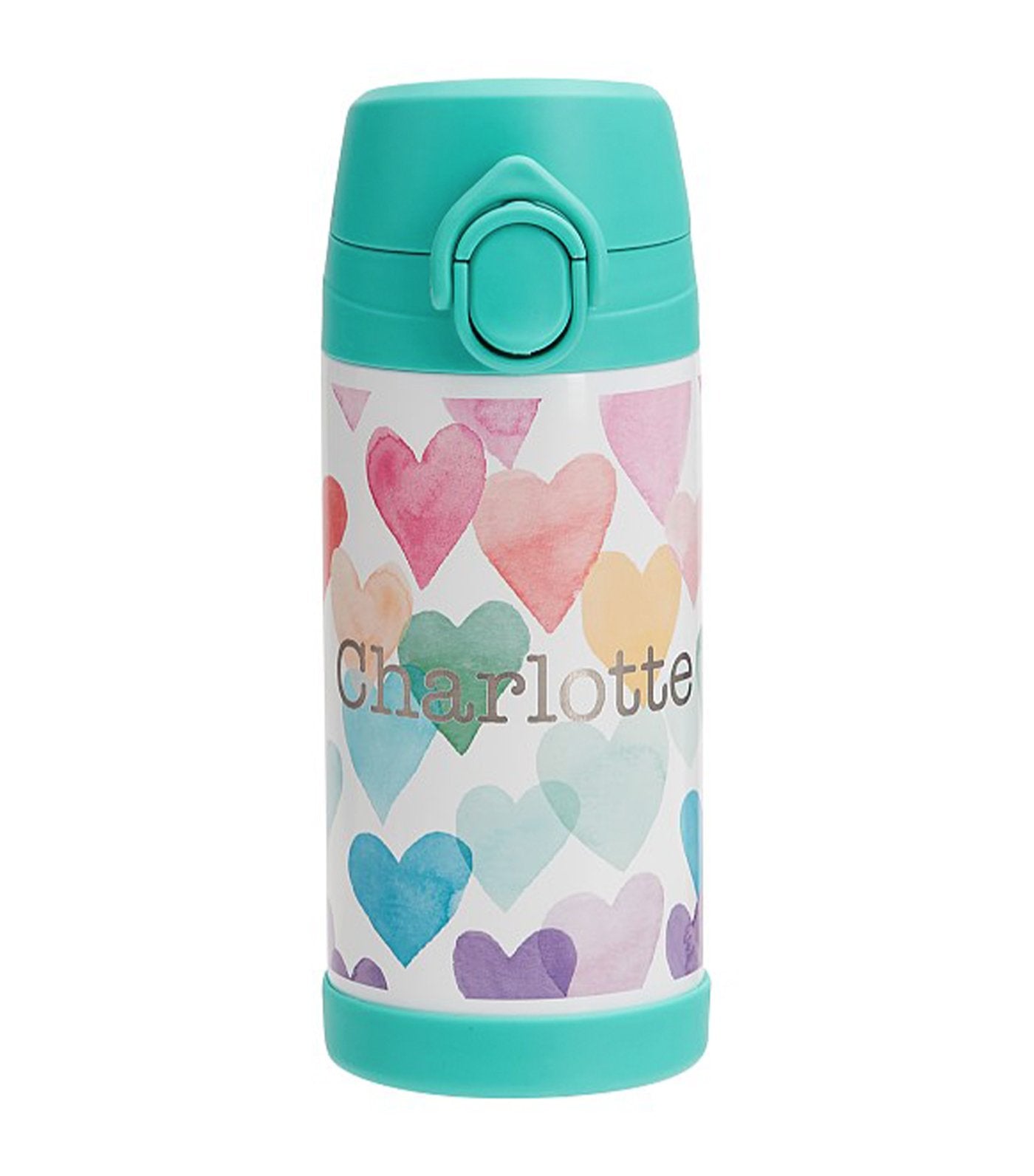 pottery barn kids mackenzie rainbow hearts regular water bottle
