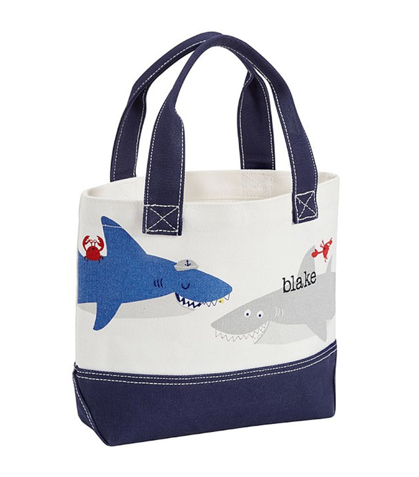 pottery barn kids nautical shark tote