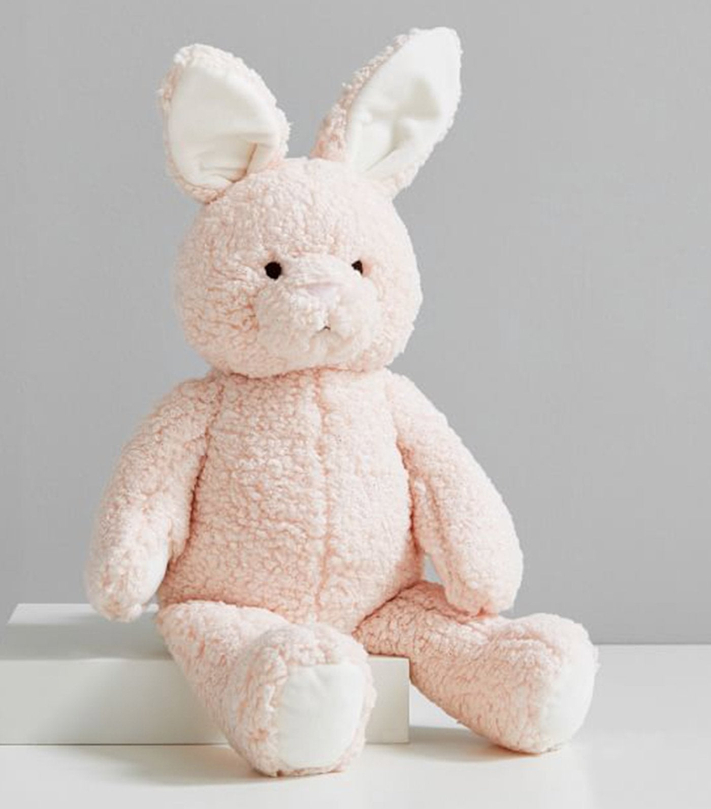 pottery barn kids blush metallic long-ear bunny large plush toy 