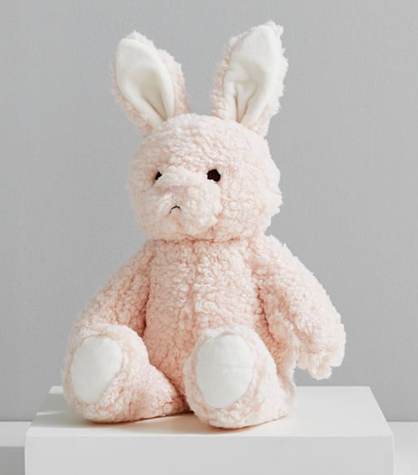 pottery barn kids blush metallic long-ear bunny large plush toy 