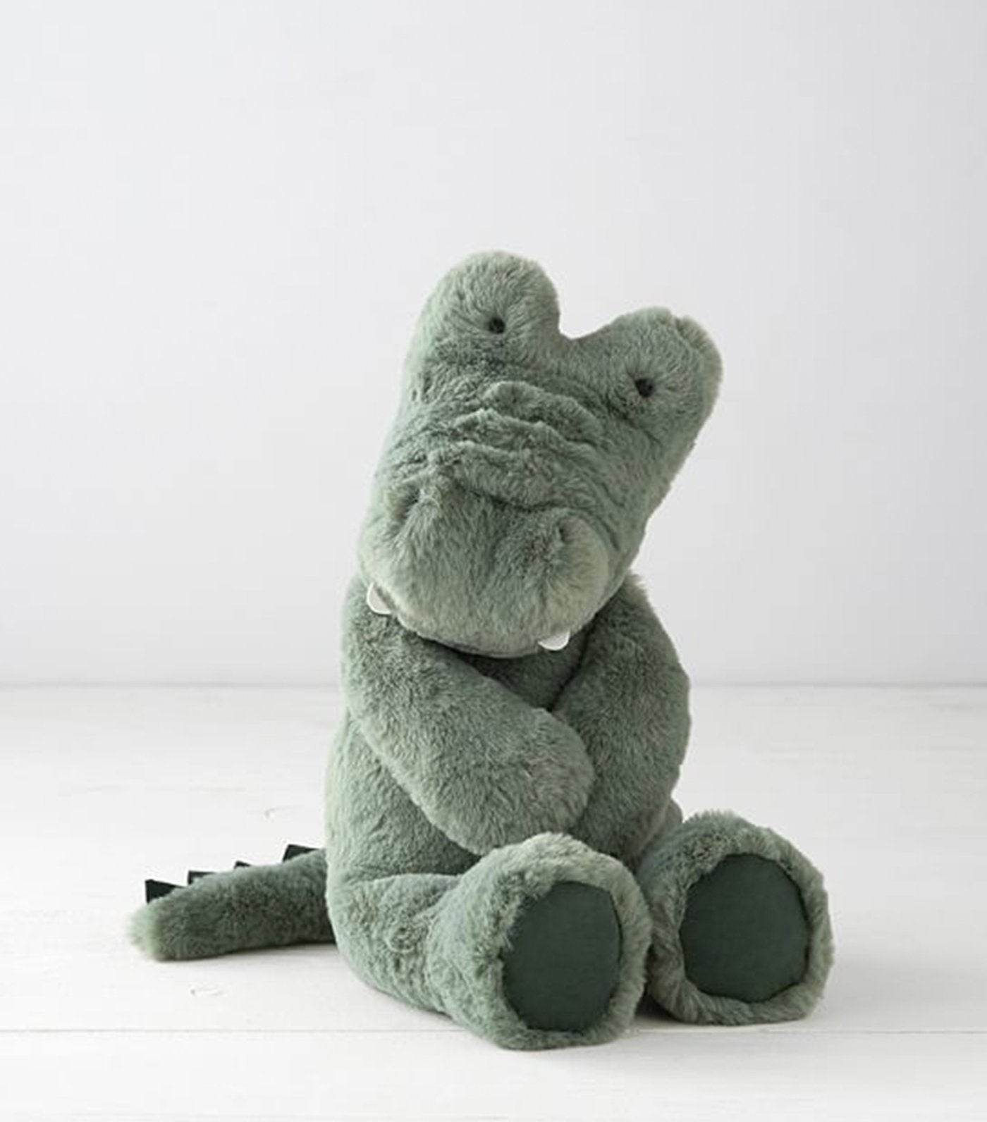 pottery barn kids green alligator plush toy small