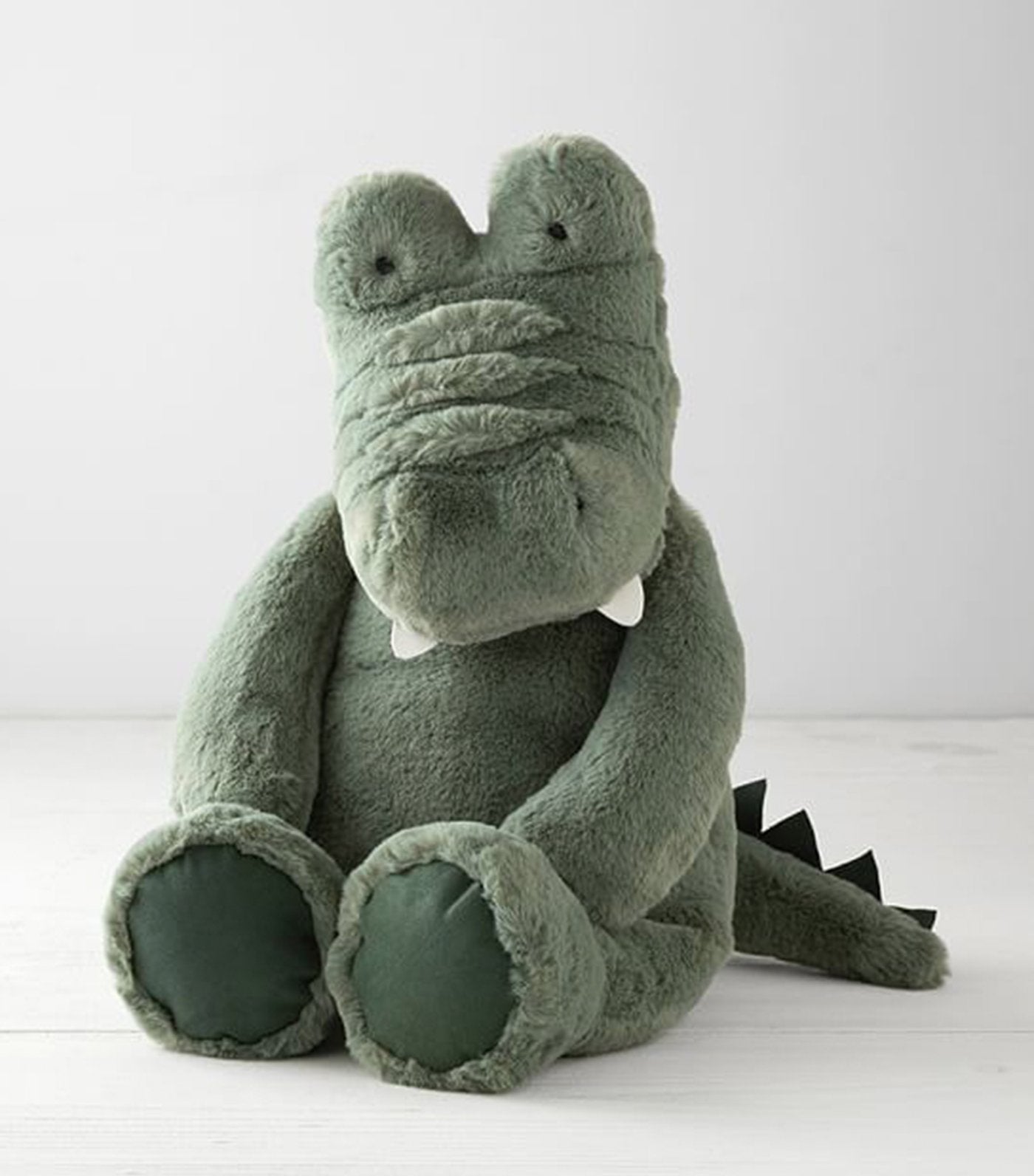 pottery barn kids green alligator plush toy medium