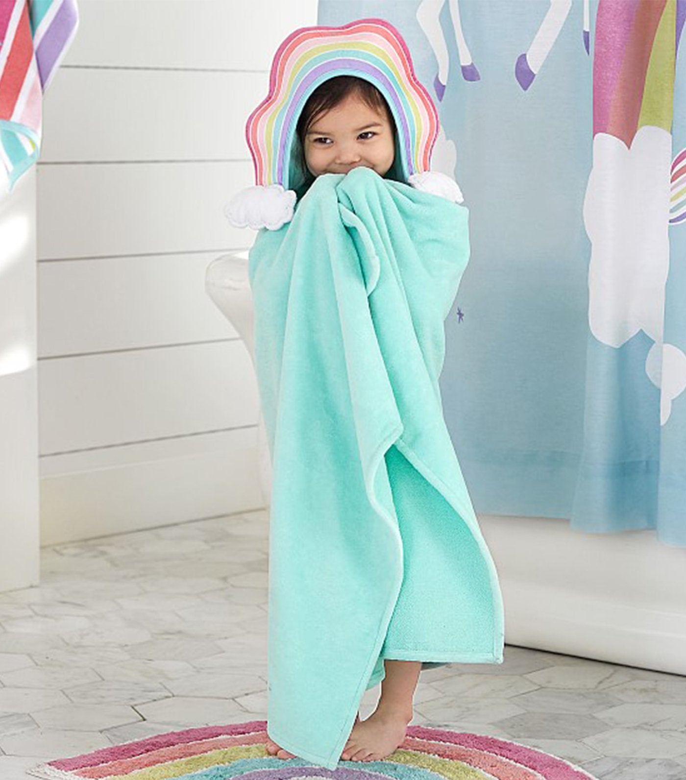 Rainbow Kid Hooded Towel