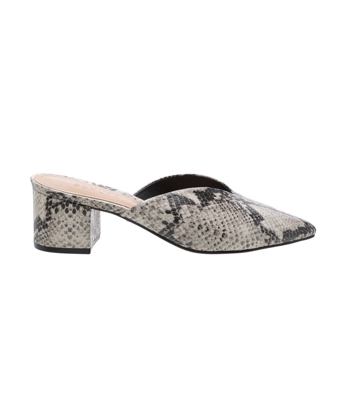 schutz cava phyton block heel mule