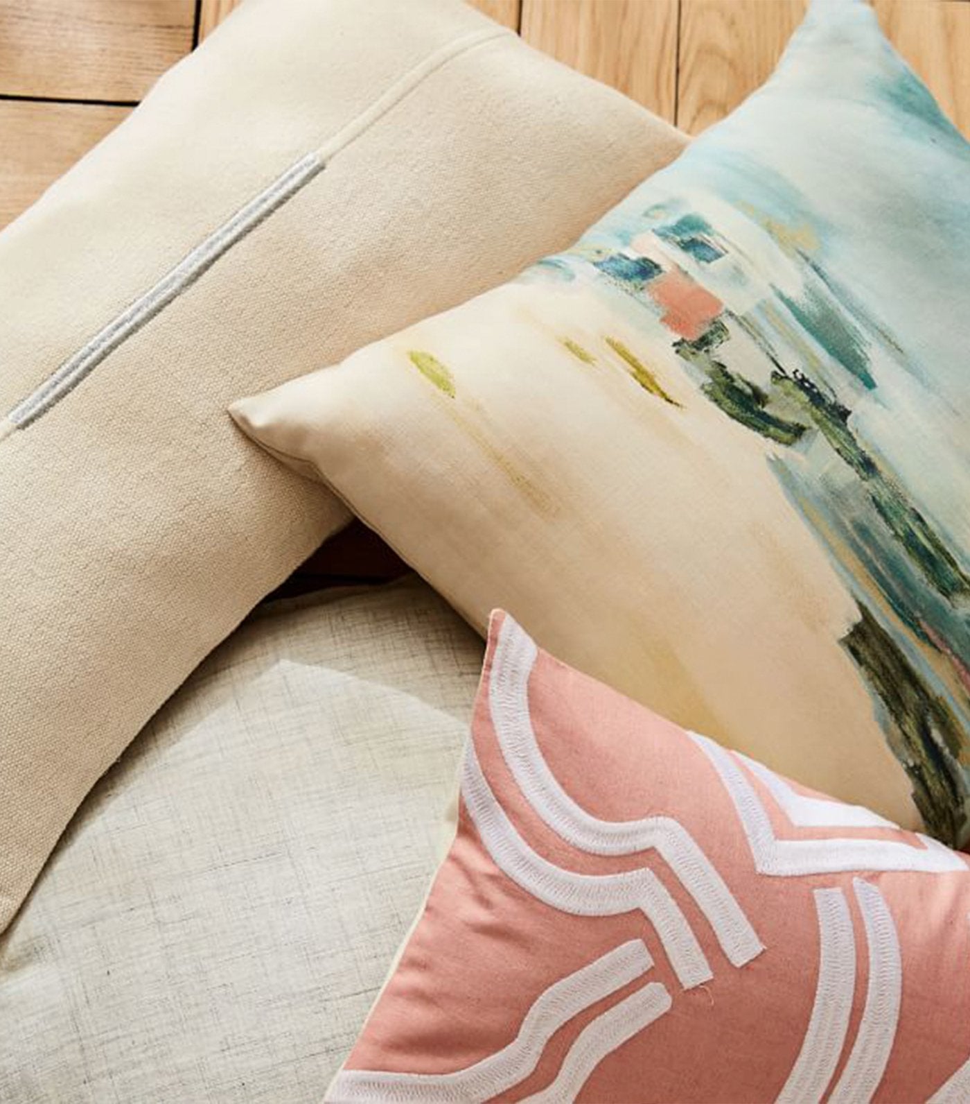 west elm Impressionist Landscape Pillow Cover - Silver Pine