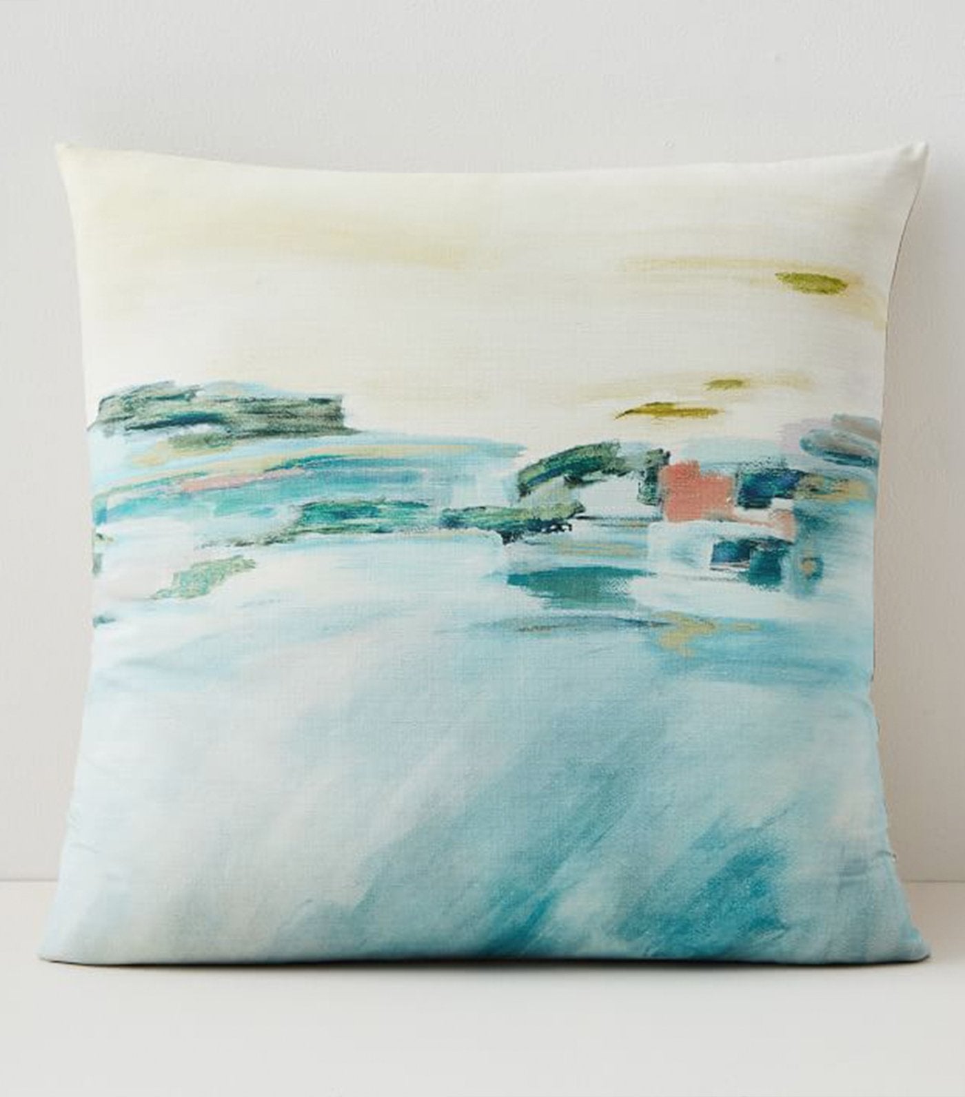 west elm Impressionist Landscape Pillow Cover - Silver Pine