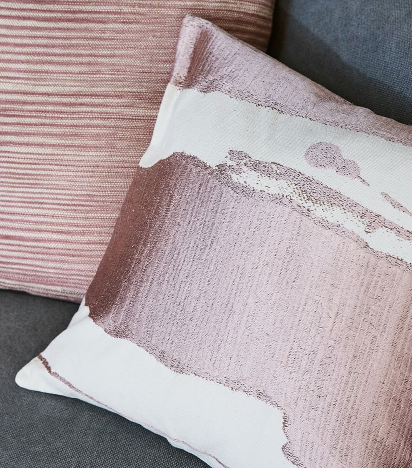 west elm Ink Abstract Cushion Cover - Adobe Rose