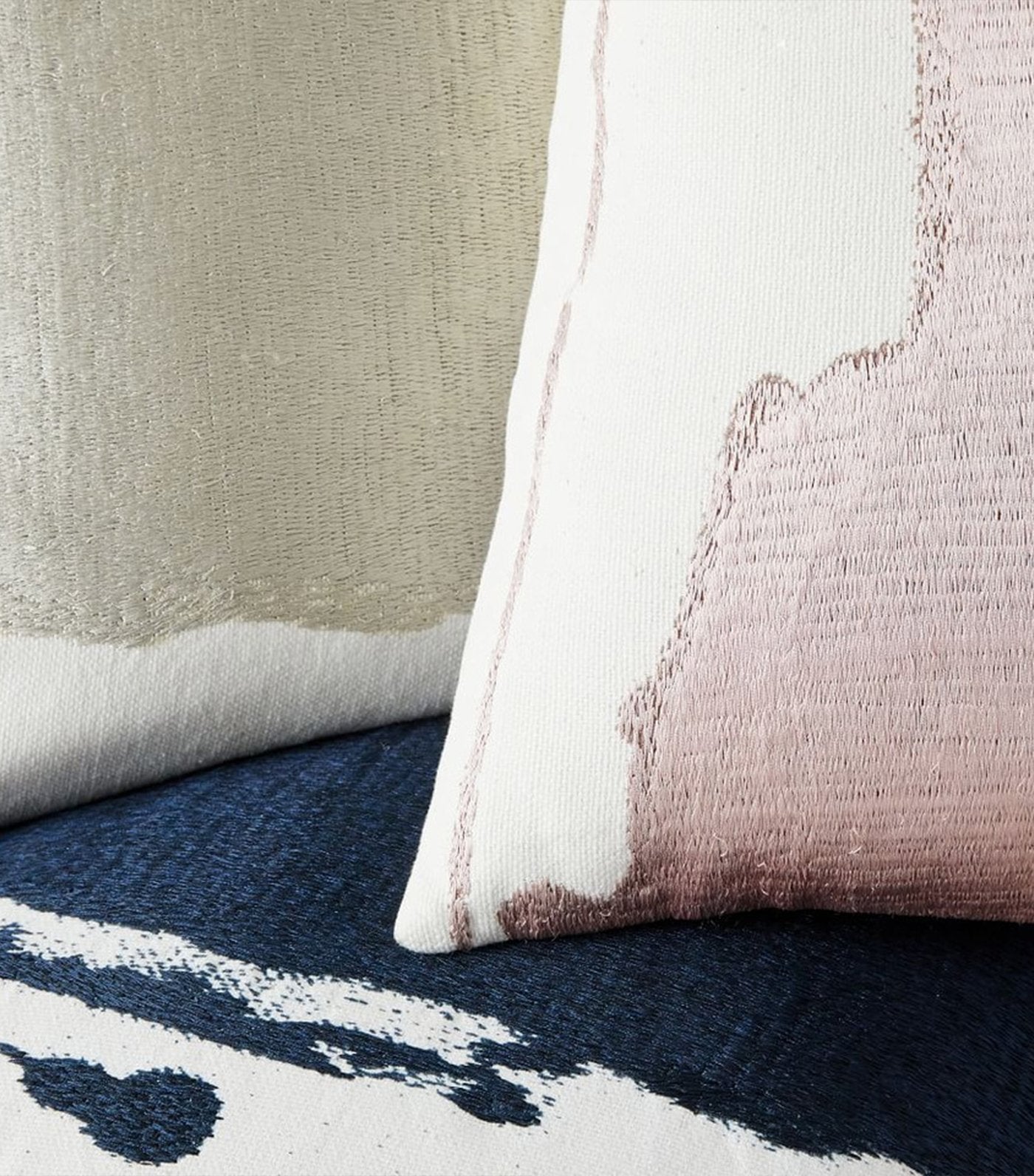 west elm Ink Abstract Cushion Cover - Adobe Rose