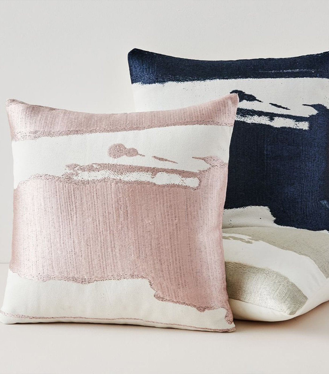 west elm Ink Abstract Cushion Cover - Adobe Rose